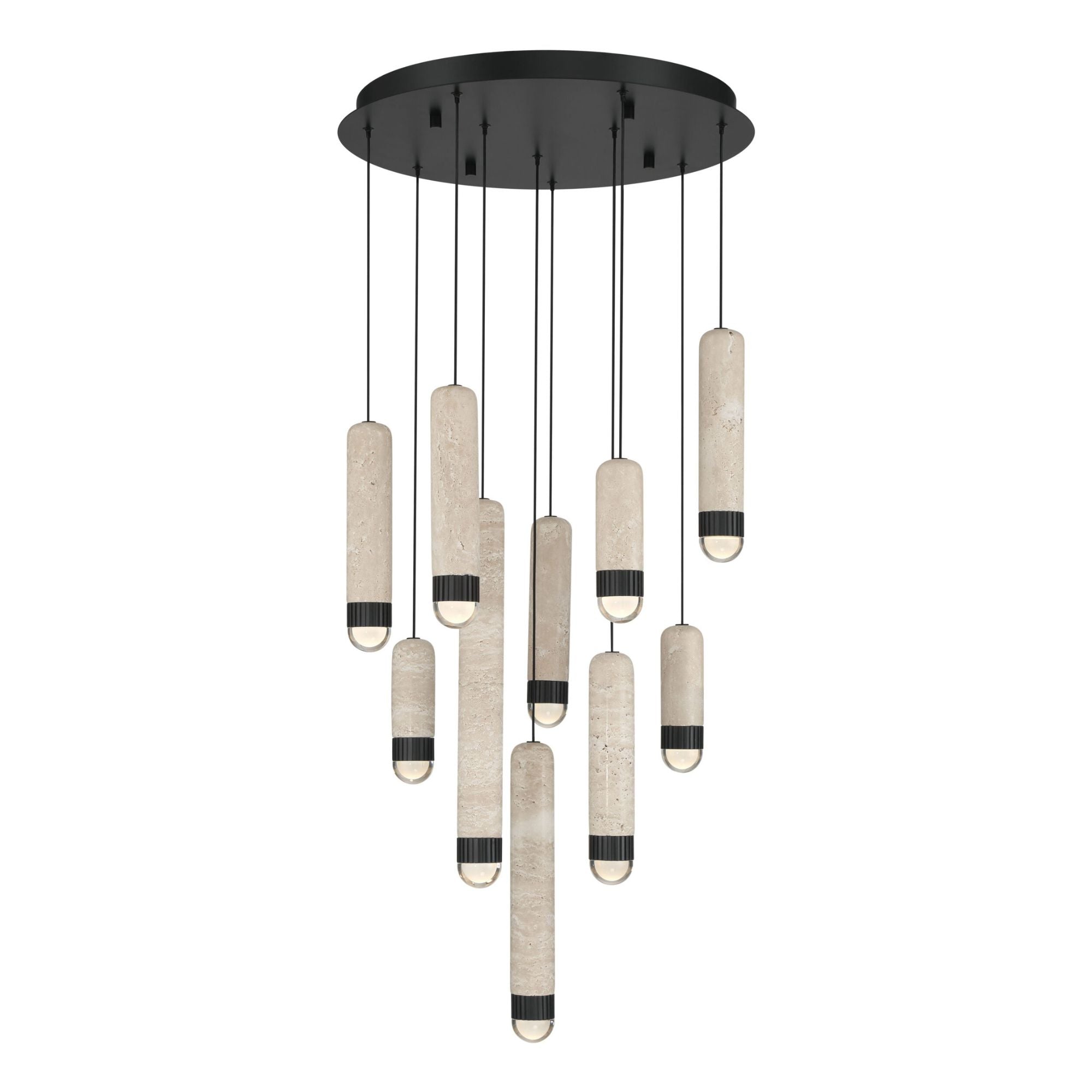 Eurofase Cambre 22 in. 10-Light Chandelier, Matte Black
