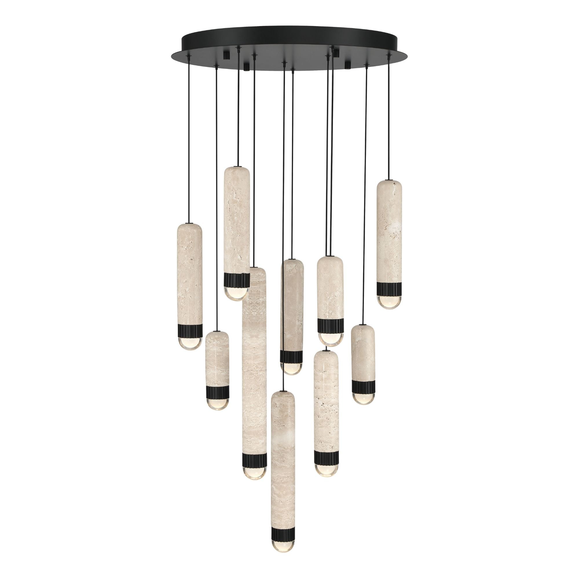Eurofase Cambre 22 in. 10-Light Chandelier, Matte Black