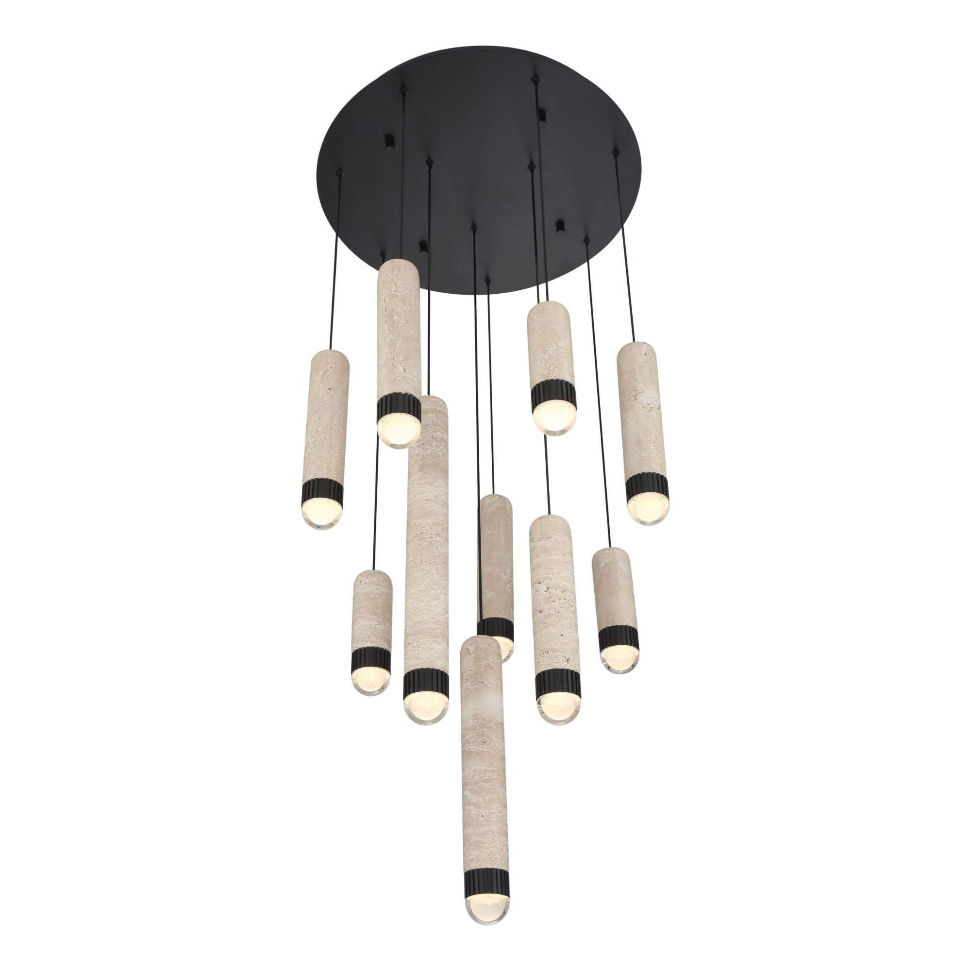 Eurofase Cambre 22 in. 10-Light Chandelier, Matte Black