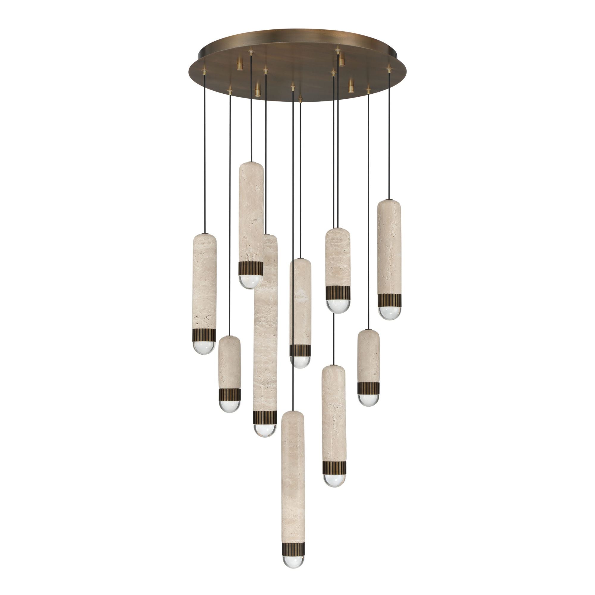 Eurofase Cambre 22 in. 10-Light Chandelier, Antique Brass