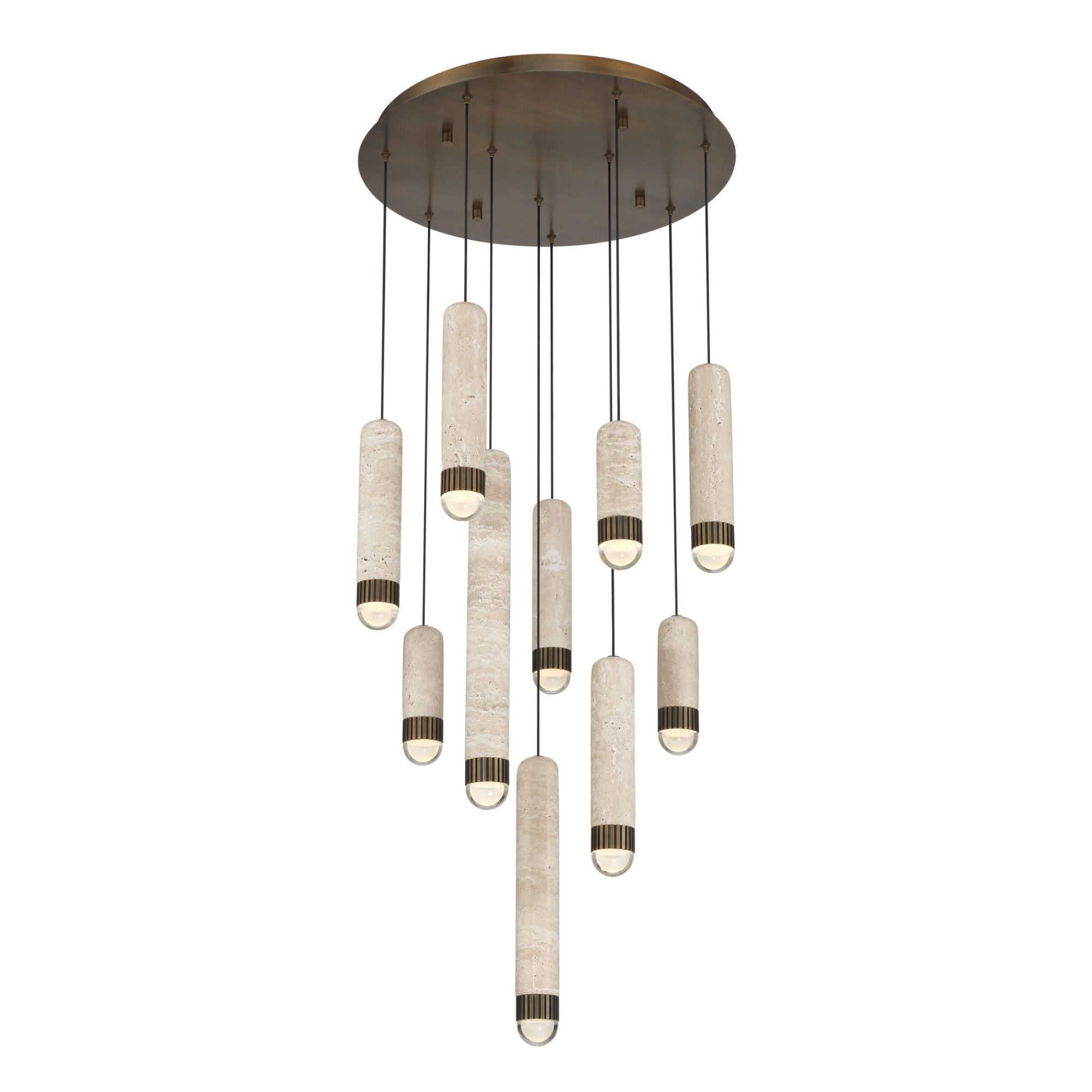 Eurofase Cambre 22 in. 10-Light Chandelier, Antique Brass