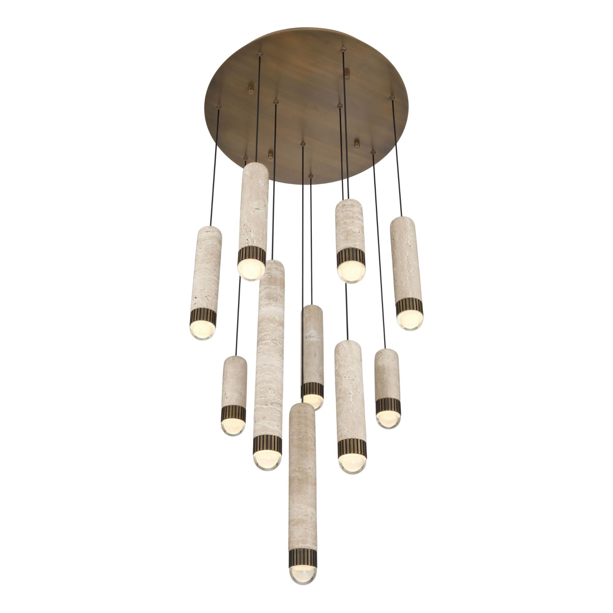 Eurofase Cambre 22 in. 10-Light Chandelier, Antique Brass