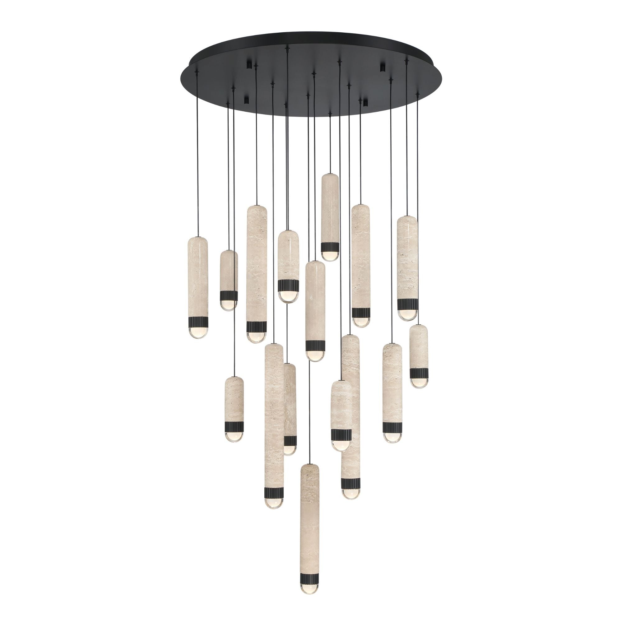 Eurofase Cambre 32 in. 16-Light Chandelier, Matte Black