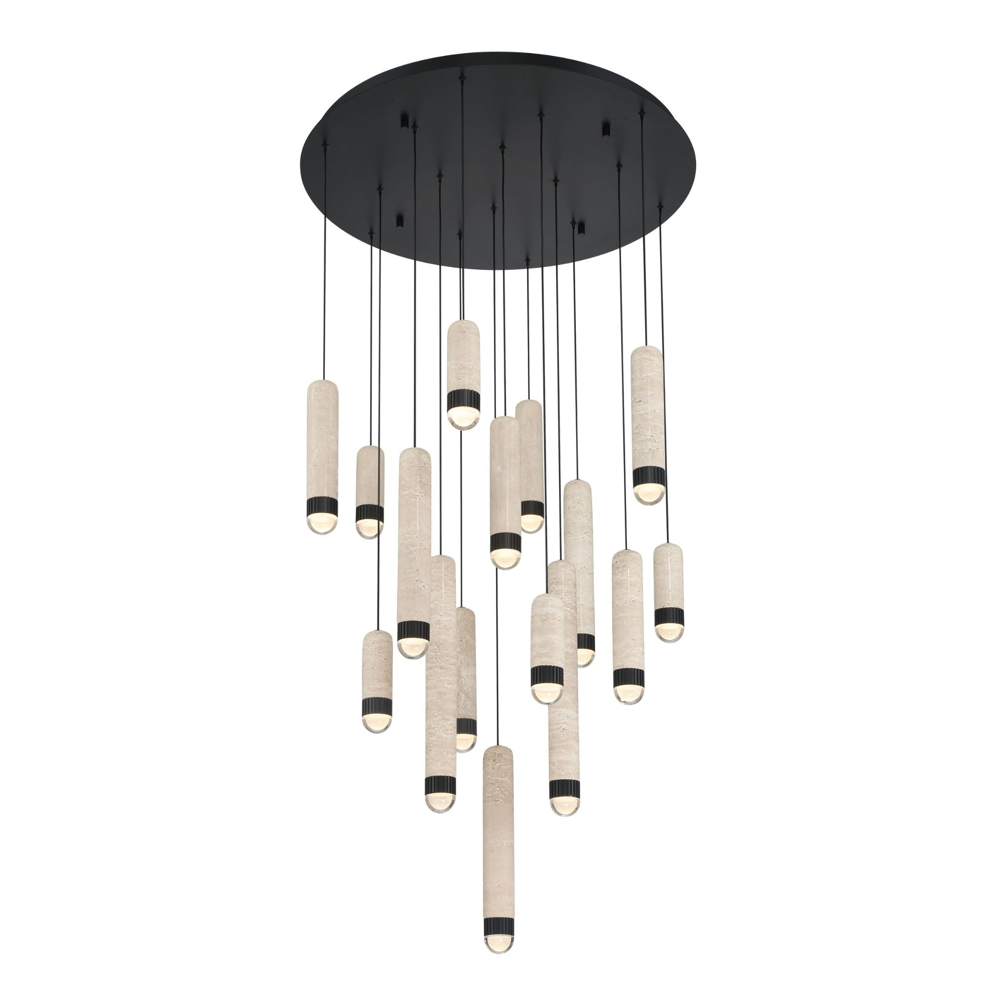 Eurofase Cambre 32 in. 16-Light Chandelier, Matte Black