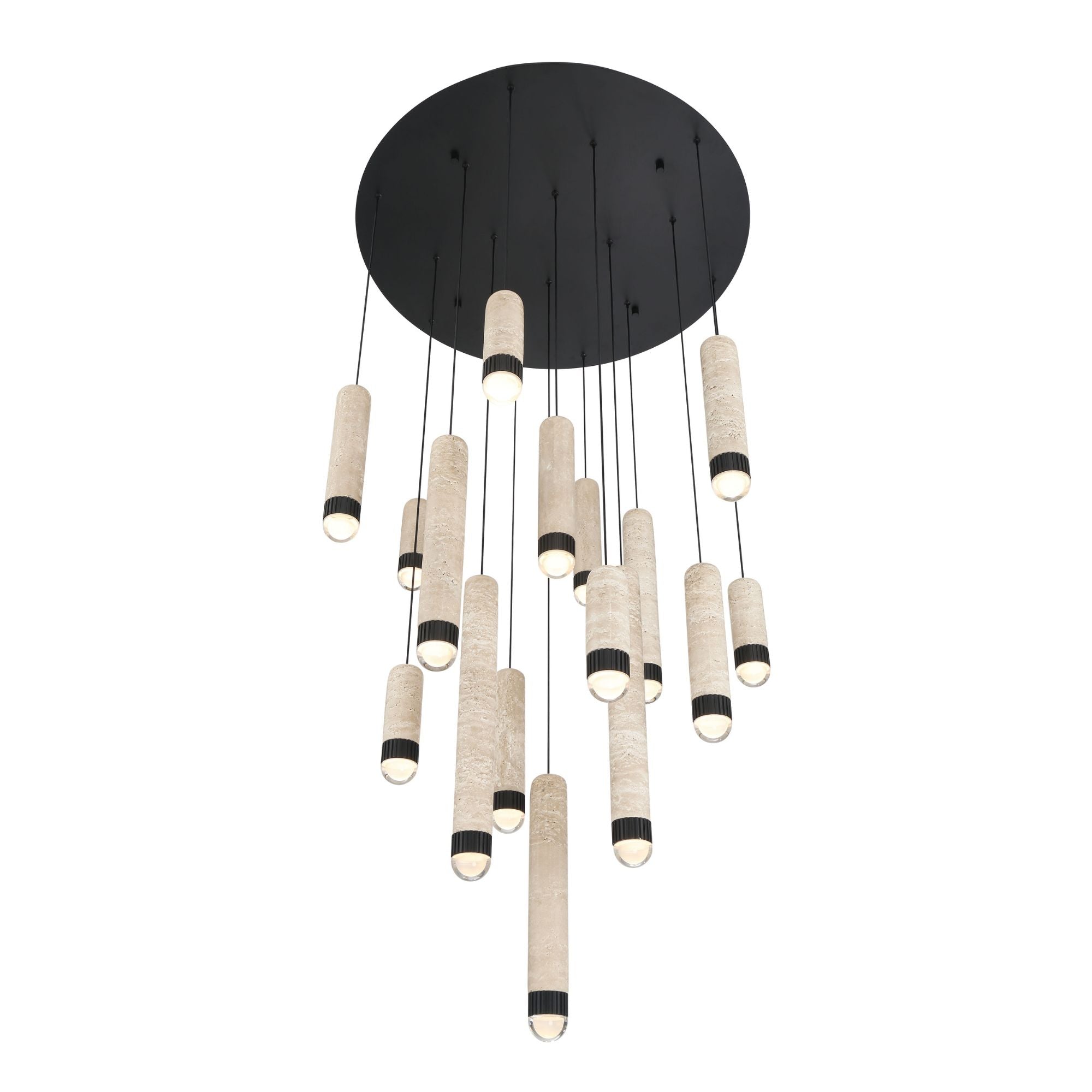 Eurofase Cambre 32 in. 16-Light Chandelier, Matte Black