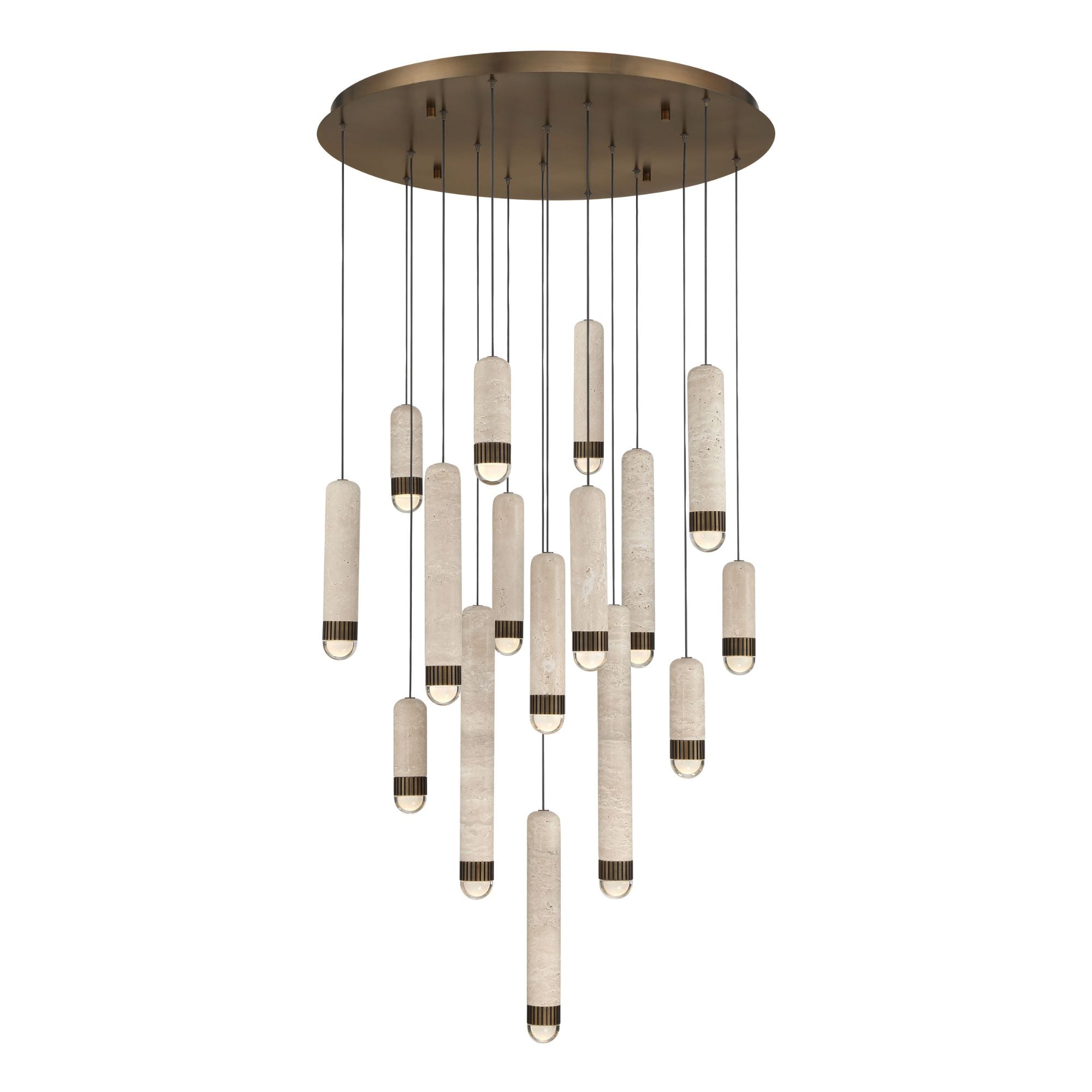 Eurofase Cambre 32 in. 16-Light Chandelier, Antique Brass