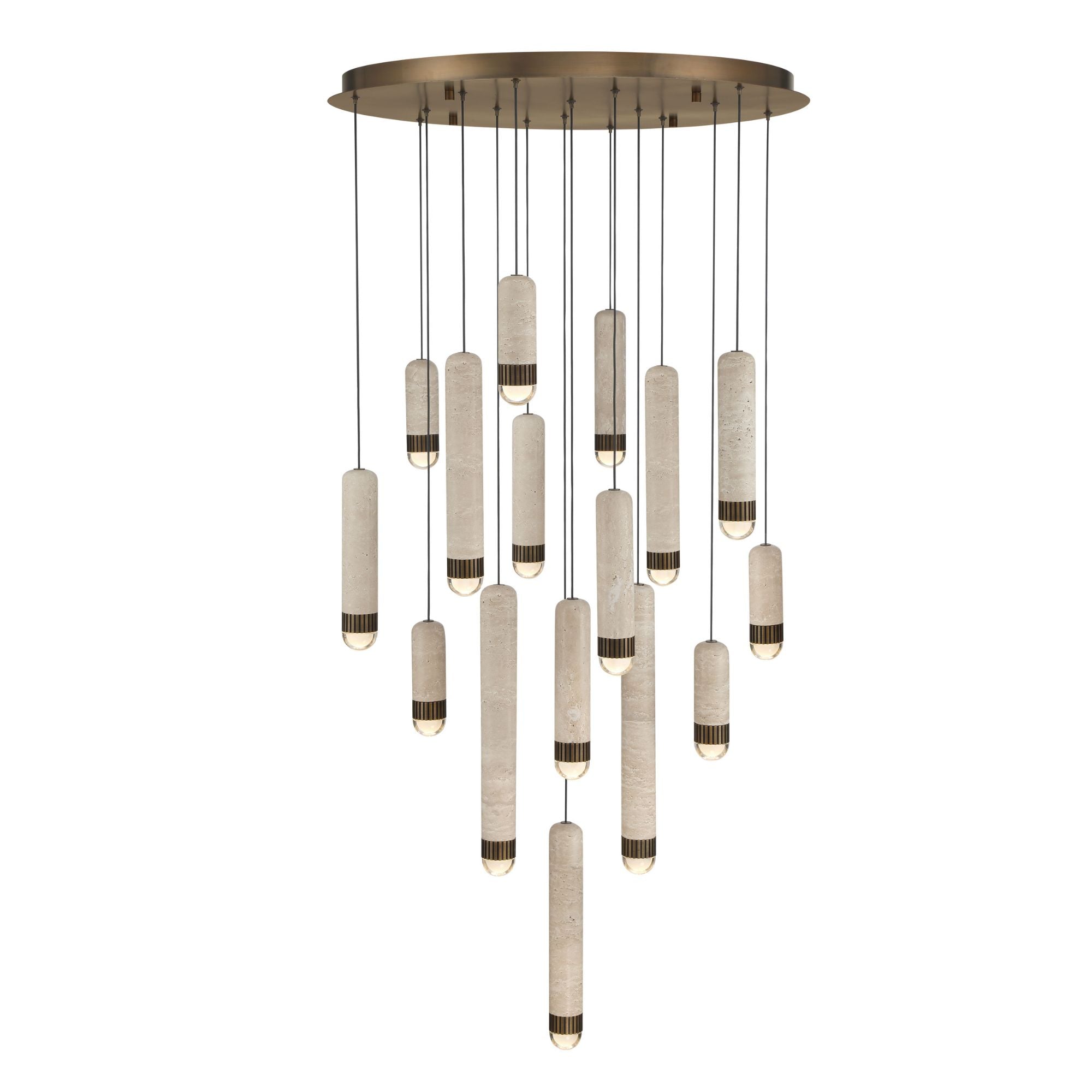 Eurofase Cambre 32 in. 16-Light Chandelier, Antique Brass