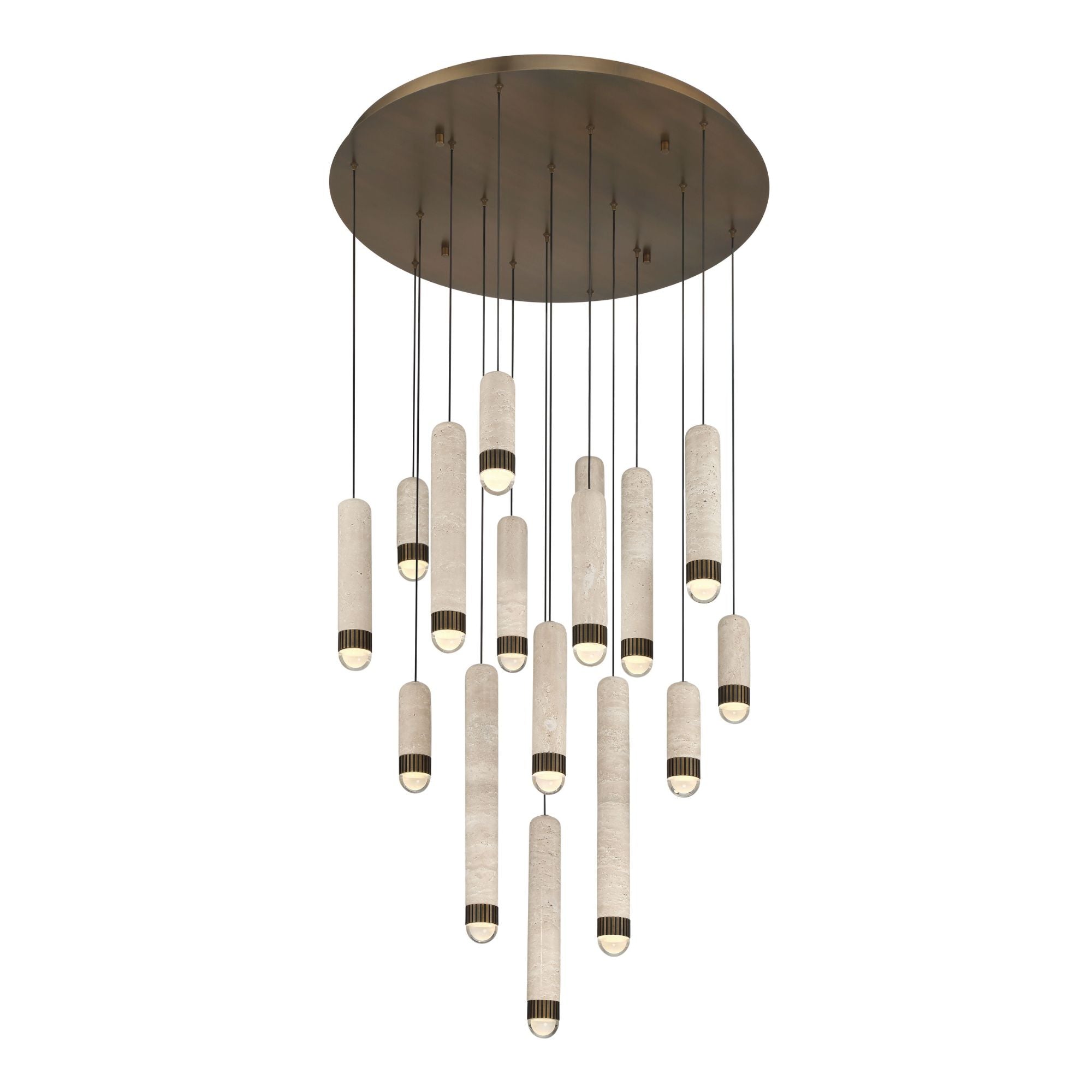 Eurofase Cambre 32 in. 16-Light Chandelier, Antique Brass