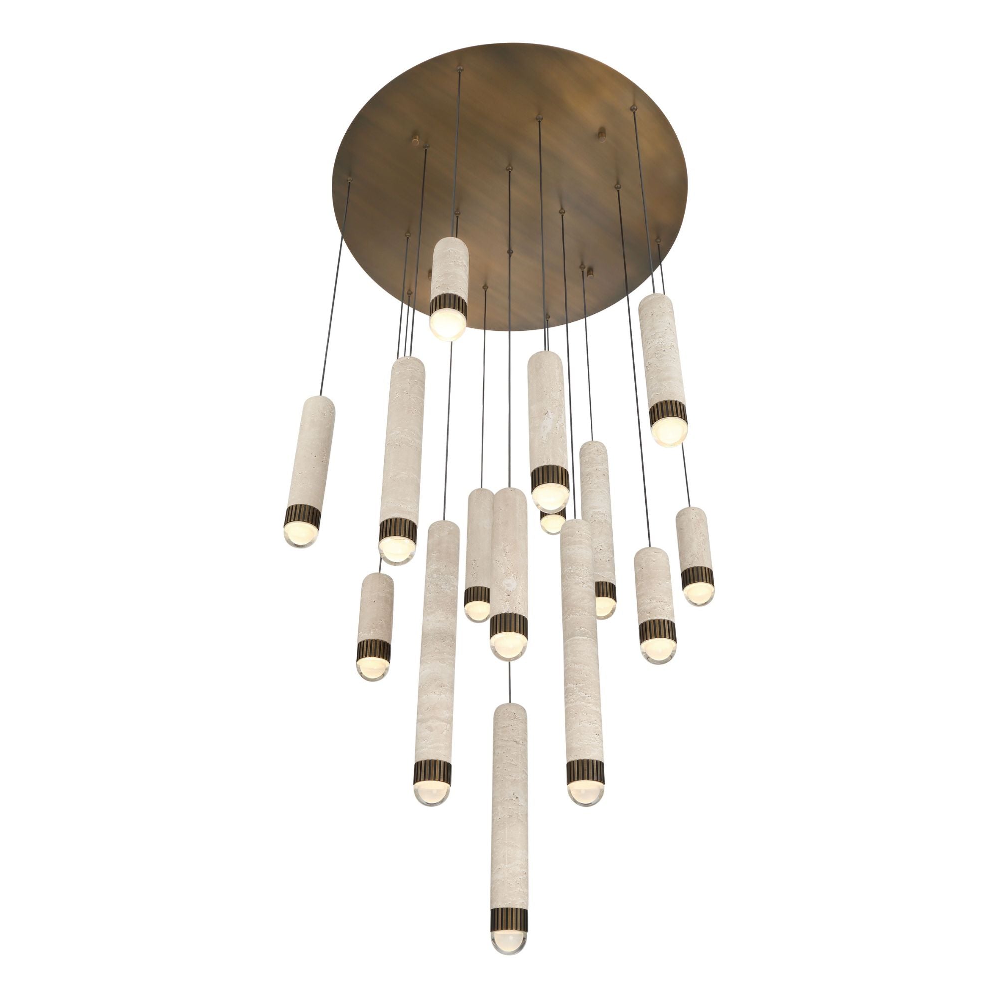 Eurofase Cambre 32 in. 16-Light Chandelier, Antique Brass