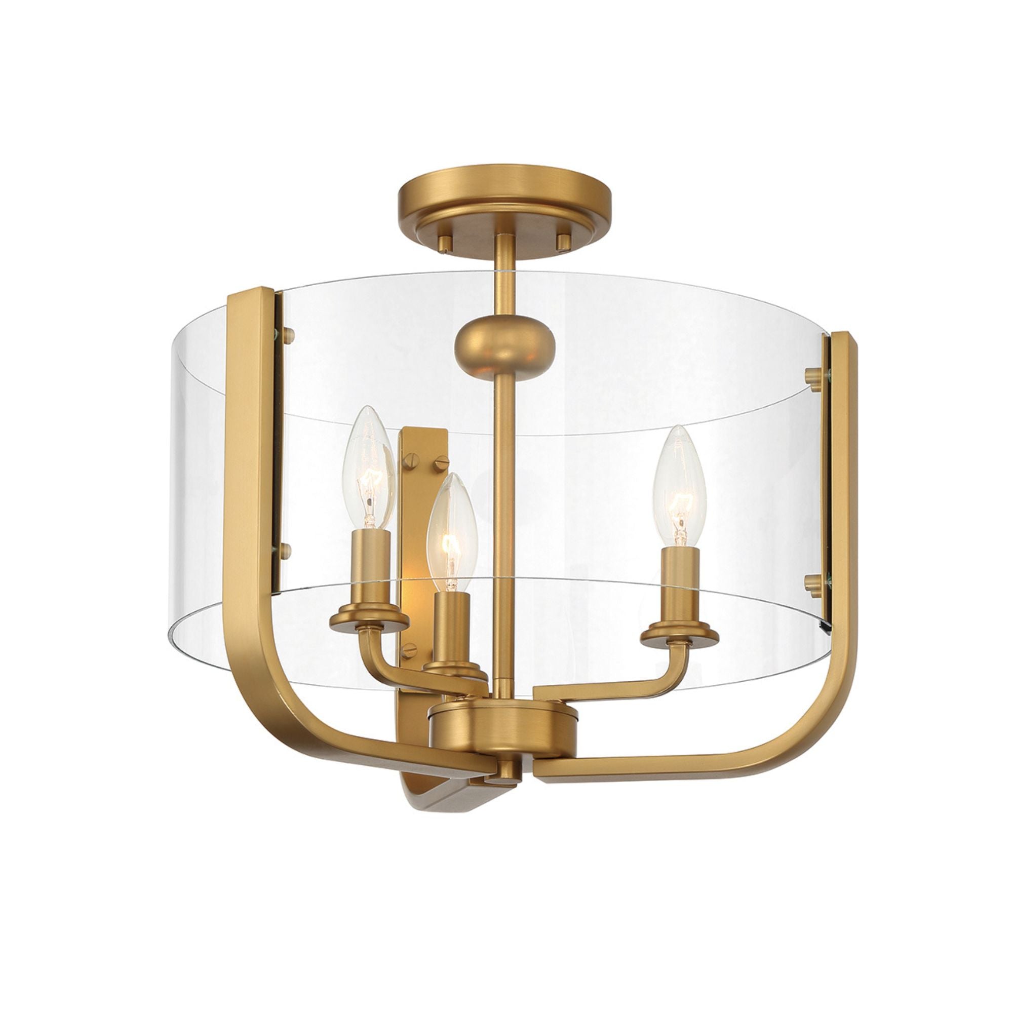 Campisi 3-Light 16" Semi-Flush Mount, Gold Finish
