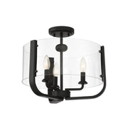 Campisi 3-Light 16" Semi-Flush Mount, Black Finish