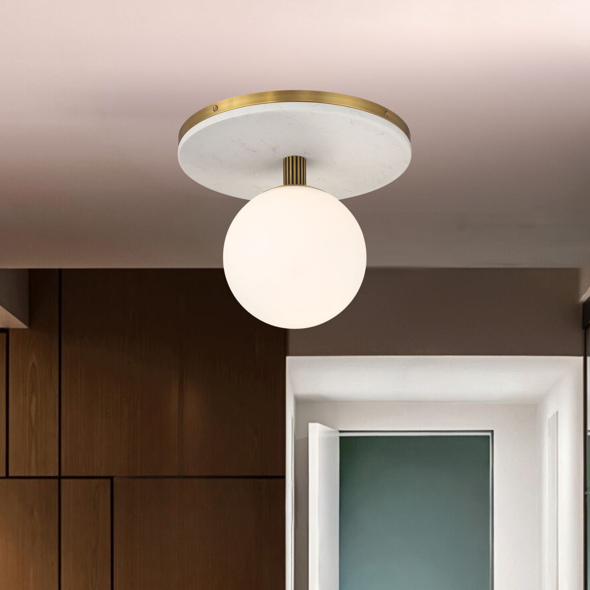 Eurofase Carnagie 15 in. Flush Mount Light, Antique Brass