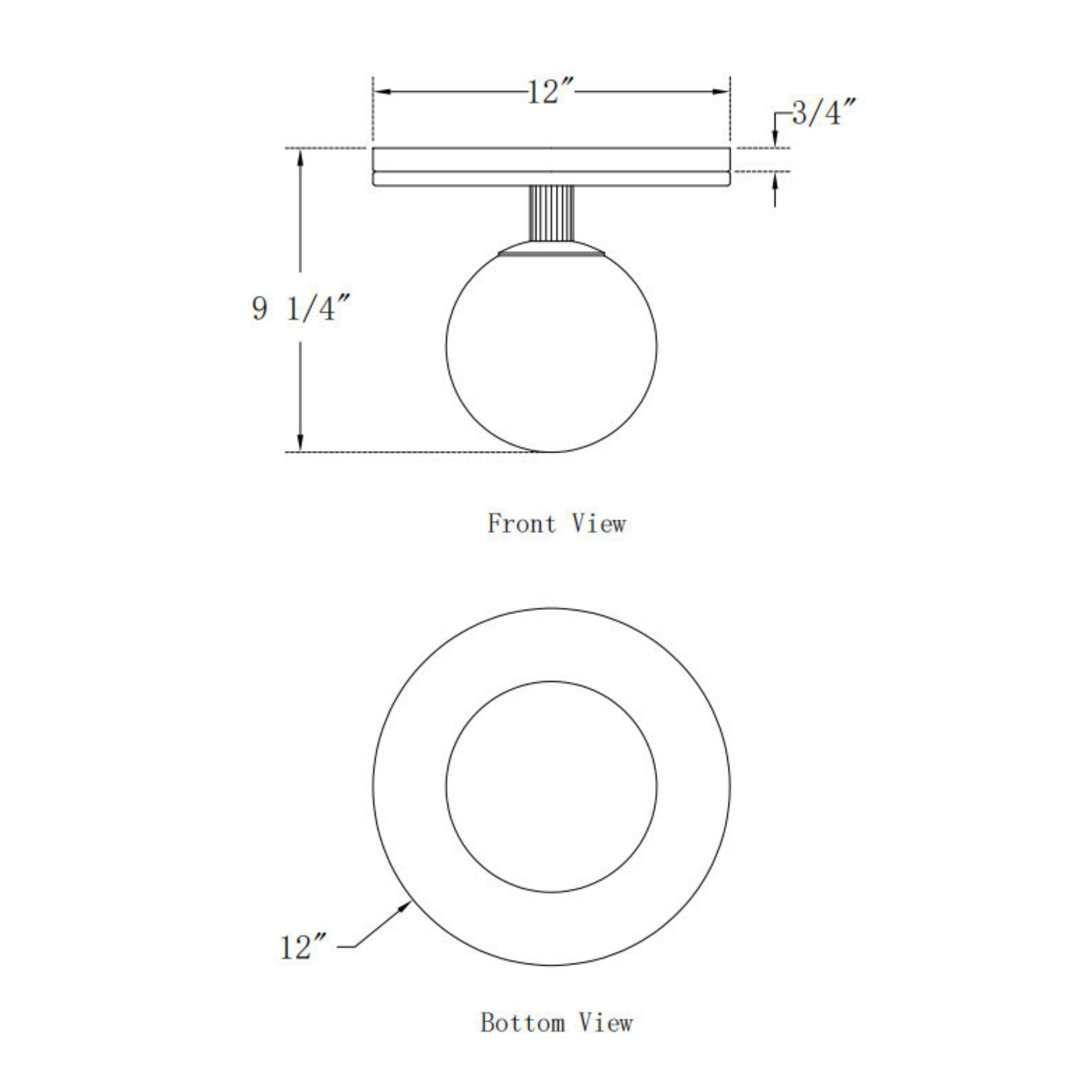 Eurofase Carnagie 12 in. Flush Mount Light, Matte Black