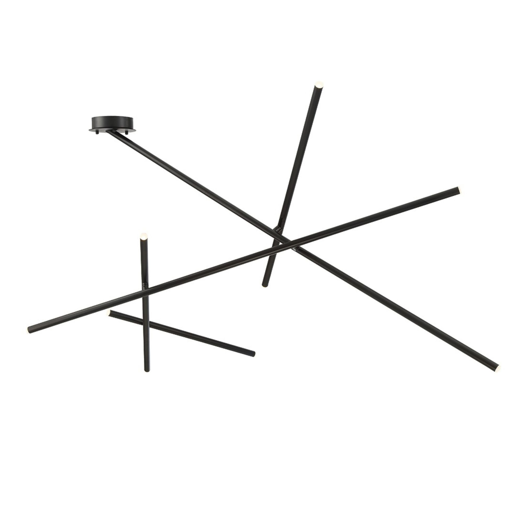 Crossroads 9-Light 57" LED Semi-Flush Mount, Black Finish