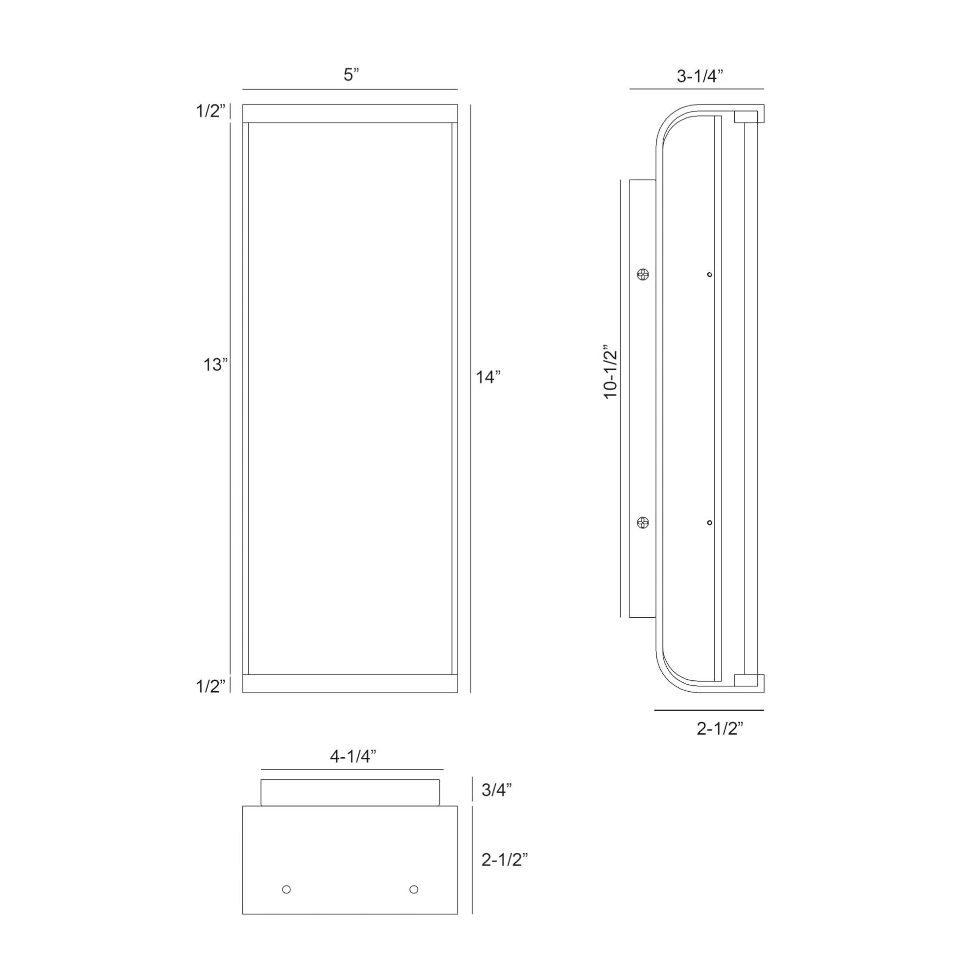 Eurofase Dulton Outdoor Sconce, 14 in. Height, Matte Black, Integrated LED