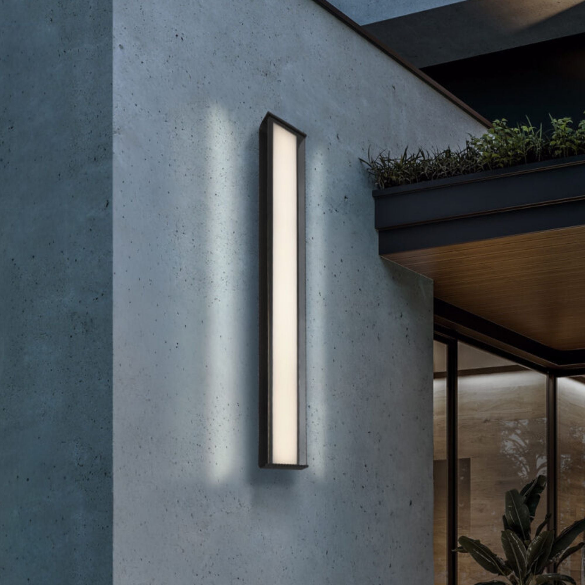 Eurofase Dulton Outdoor Sconce, 42.25in. Height, Matte Black, Integrated LED