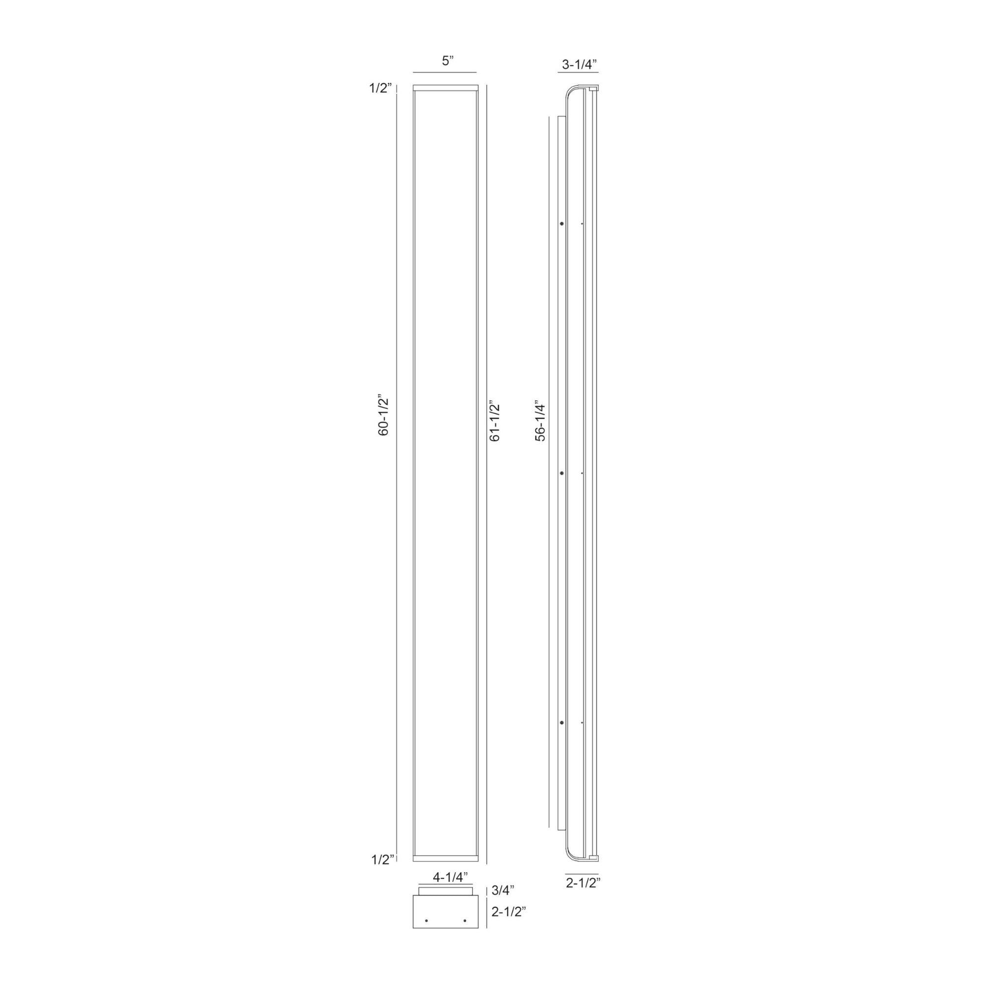 Eurofase Dulton Outdoor Sconce, 61.5 in. Height, Matte Black, Integrated LED