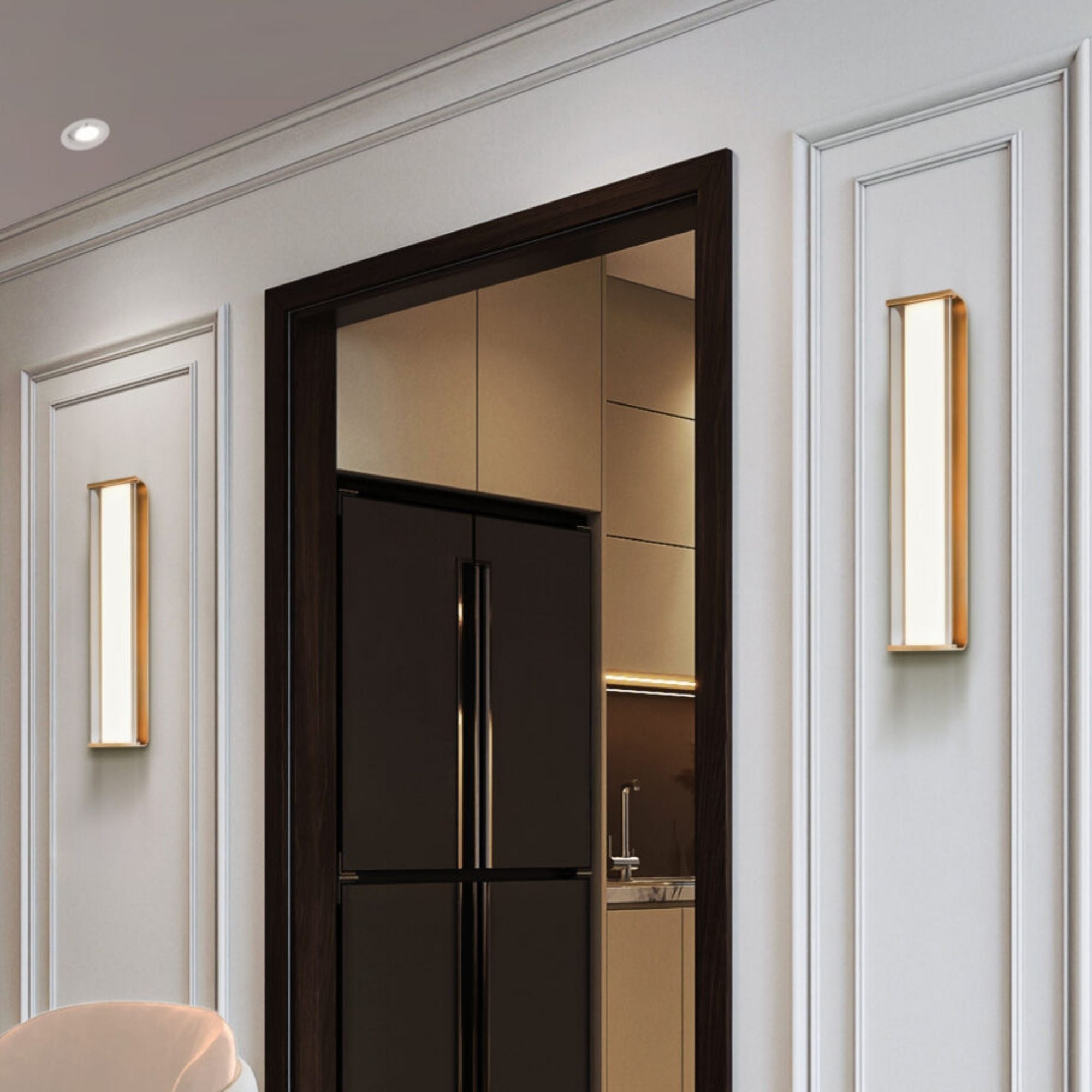 Eurofase Dulton Wall Sconce, 24.4 in. Height, Antique Brass, Integrated LED