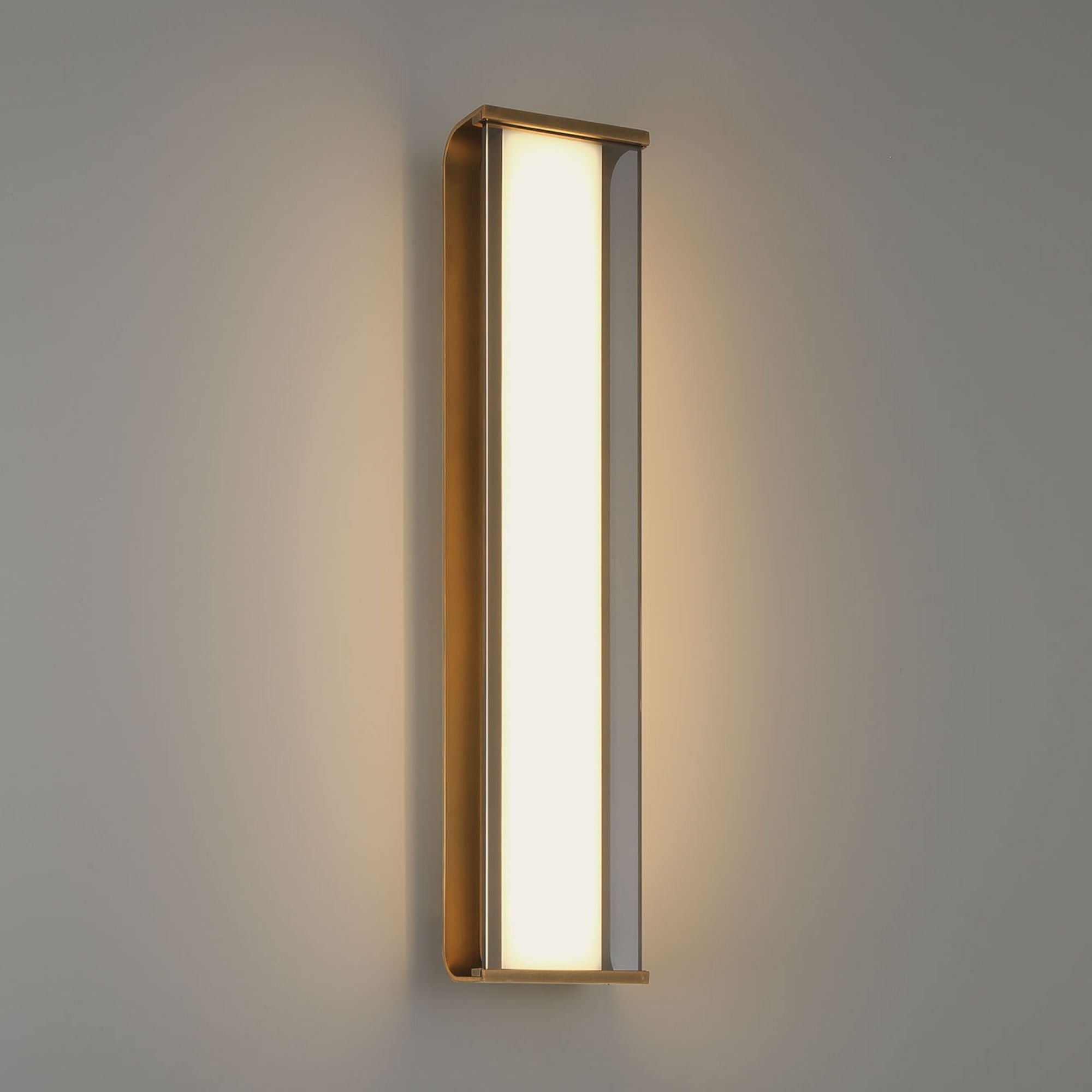 Eurofase Dulton Wall Sconce, 24.4 in. Height, Antique Brass, Integrated LED
