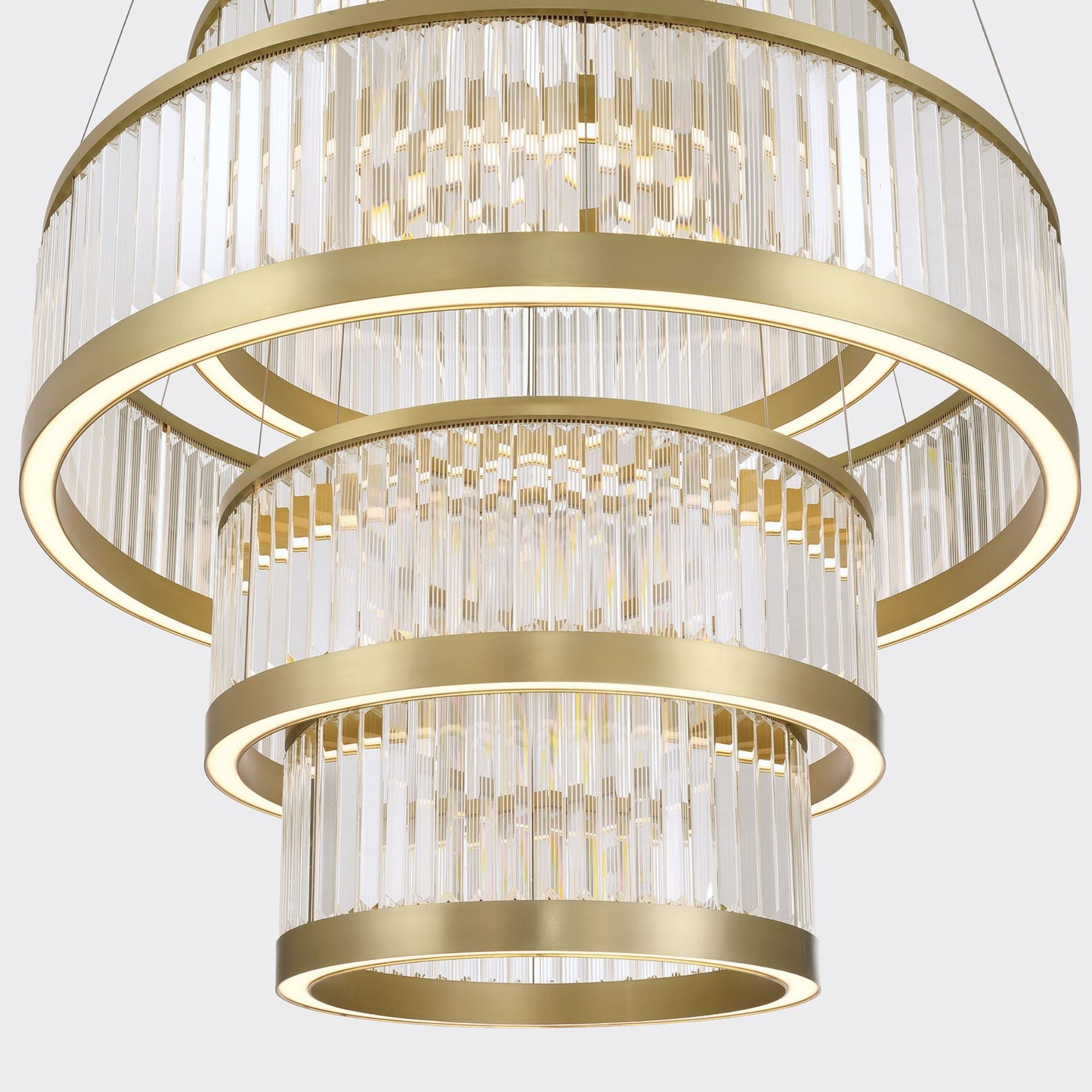 Eurofase Empra 57.5" 5-Light Chandelier, Gold with Contemporary Crystal