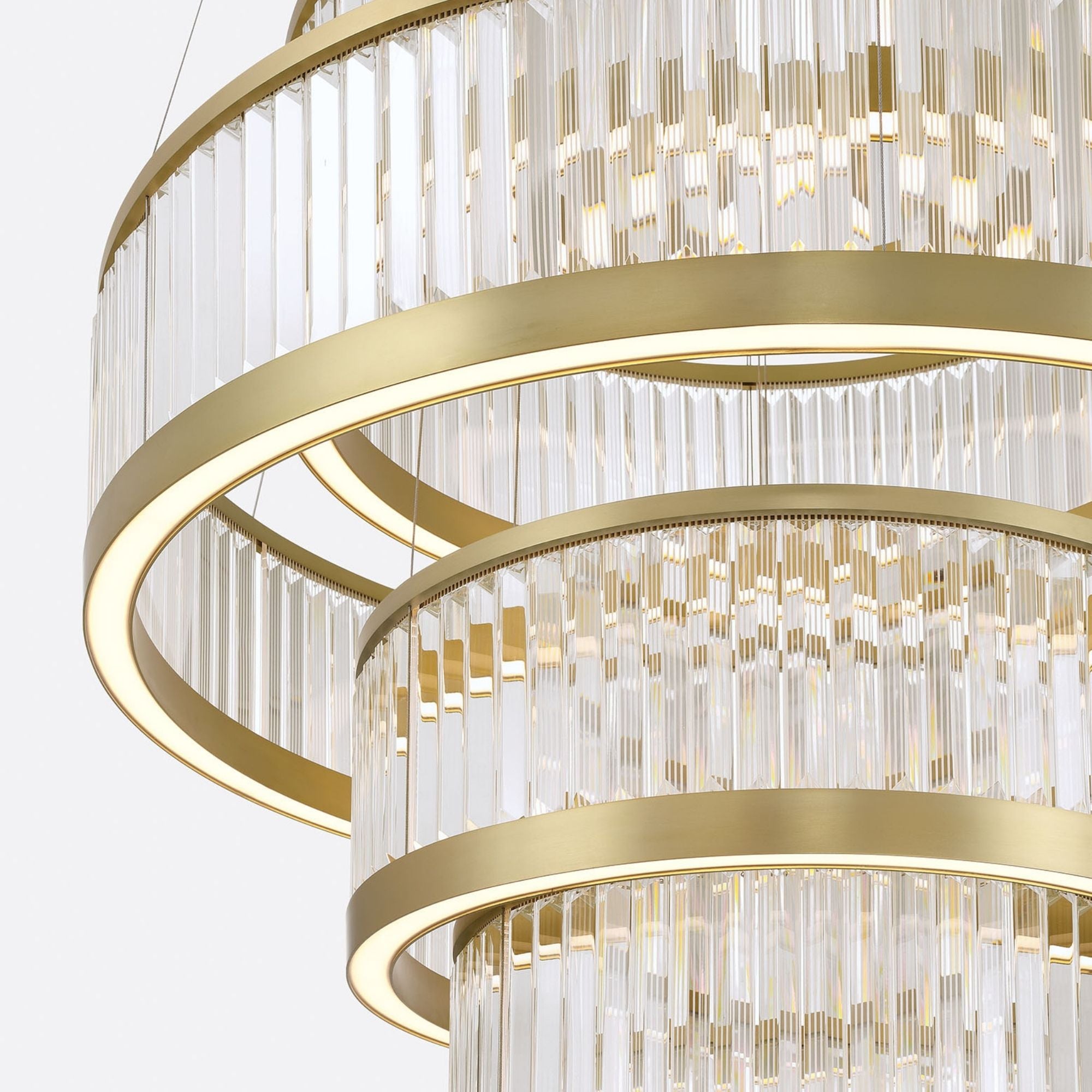 Eurofase Empra 57.5" 5-Light Chandelier, Gold with Contemporary Crystal