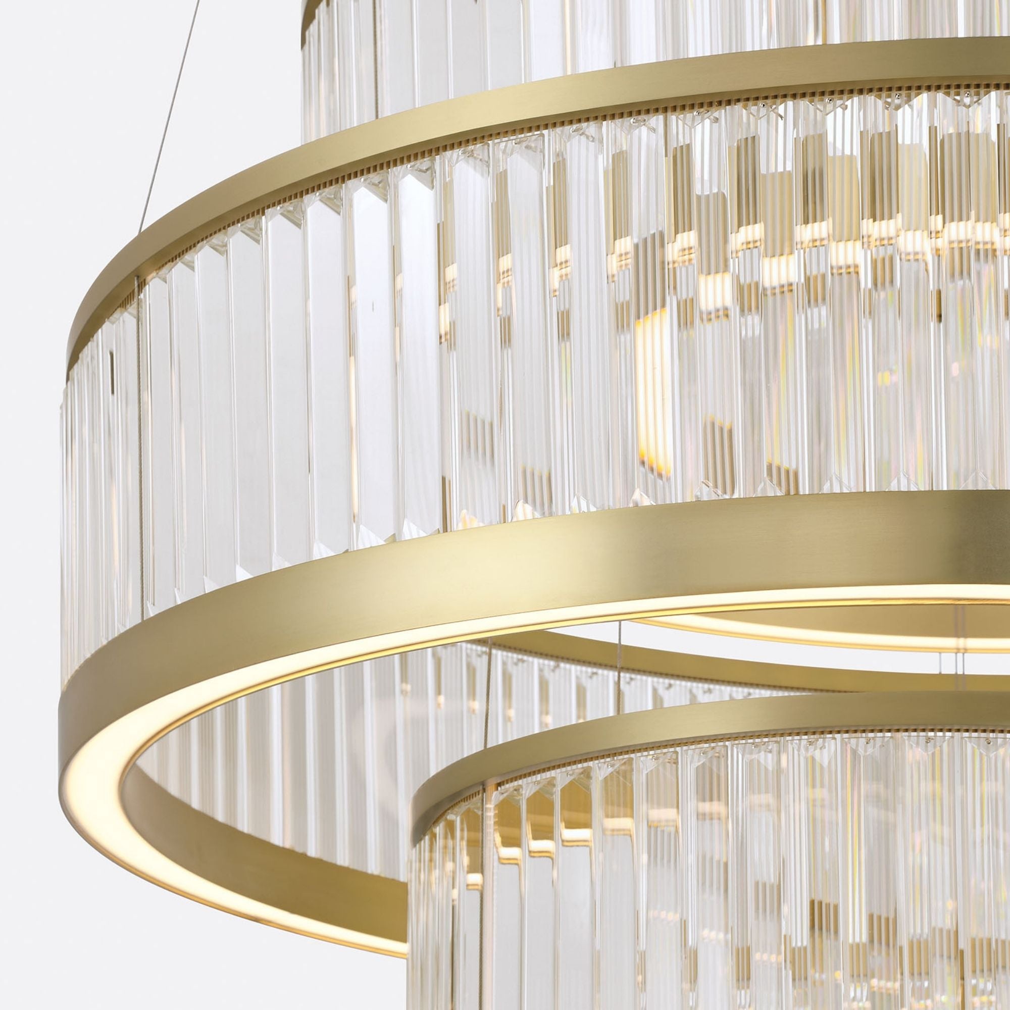 Eurofase Empra 57.5" 5-Light Chandelier, Gold with Contemporary Crystal