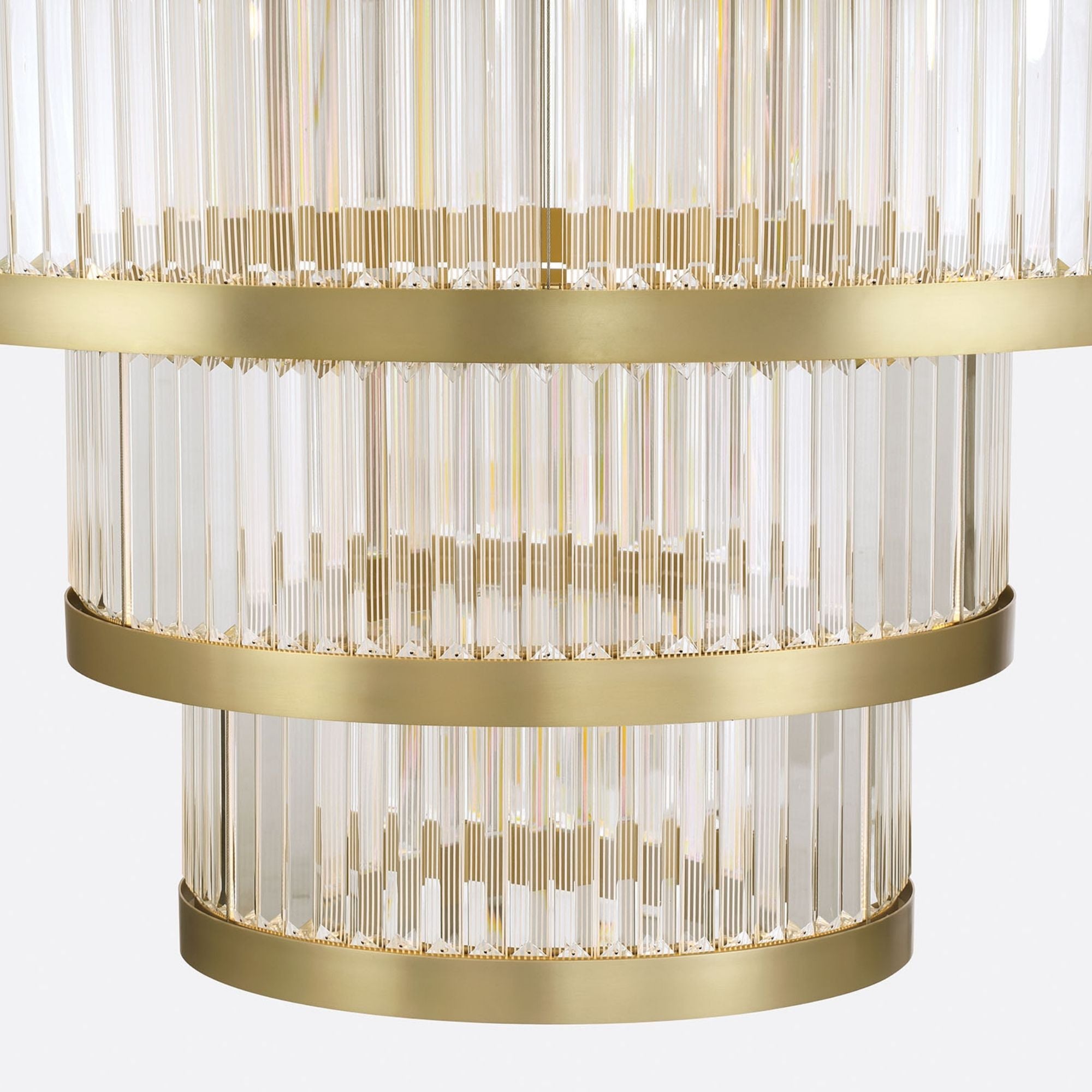 Eurofase Empra 57.5" 5-Light Chandelier, Gold with Contemporary Crystal