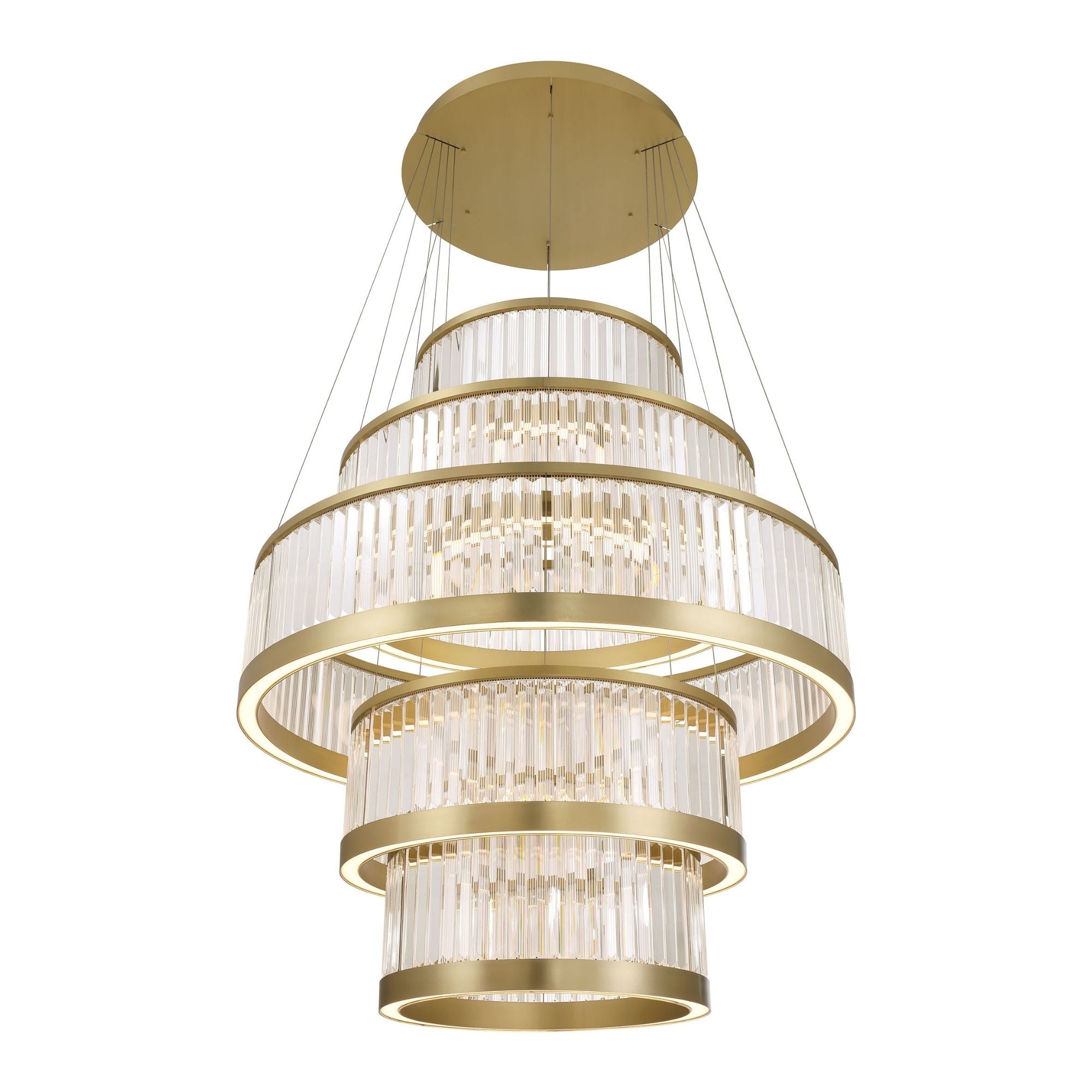 Eurofase Empra 57.5" 5-Light Chandelier, Gold with Contemporary Crystal