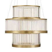 Eurofase Empra 35.2 in. 3-Light Chandelier, Gold with Contemporary Crystal