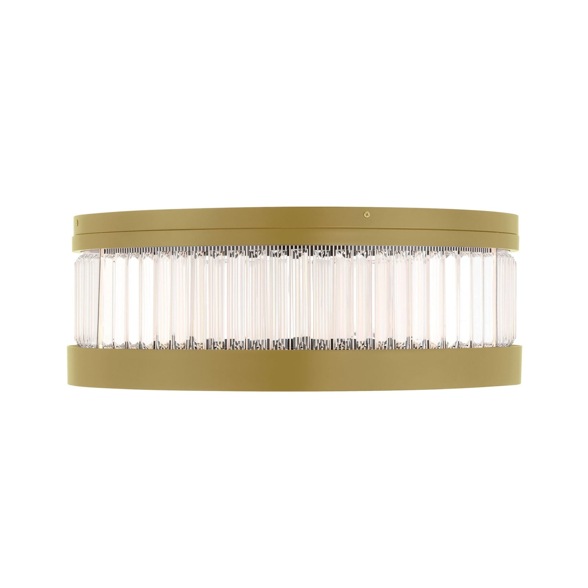 Eurofase Empra 23.63 in. Flush Mount Light, Gold with Crystal Drum Shade