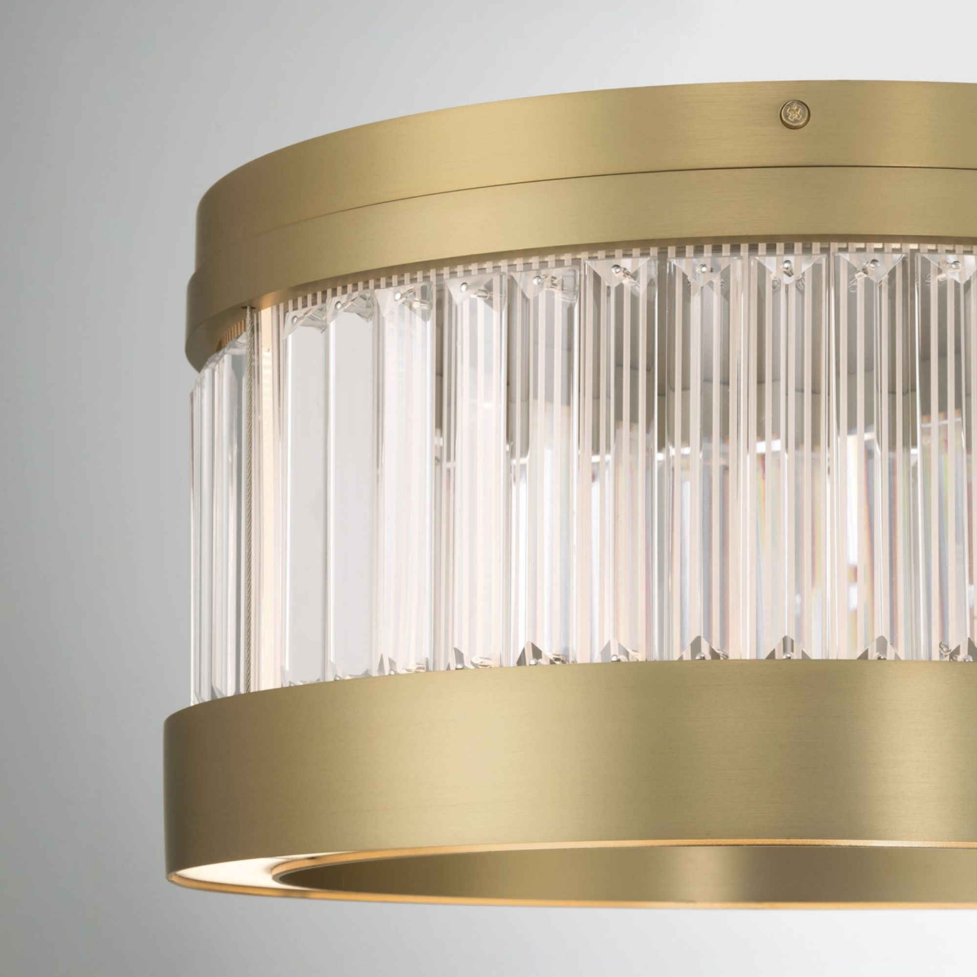 Eurofase Empra 15.75 in. Flush Mount Light, Gold with Crystal Drum Shade