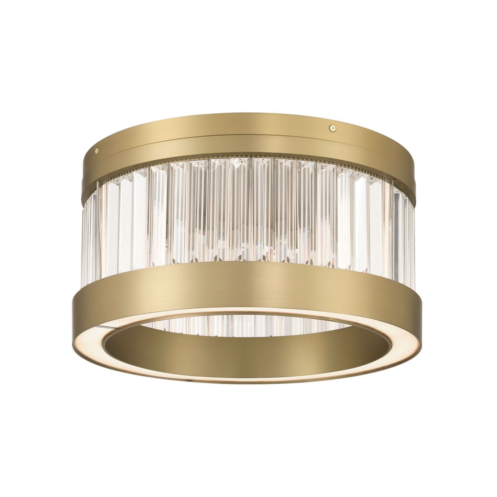 Eurofase Empra 15.75 in. Flush Mount Light, Gold with Crystal Drum Shade