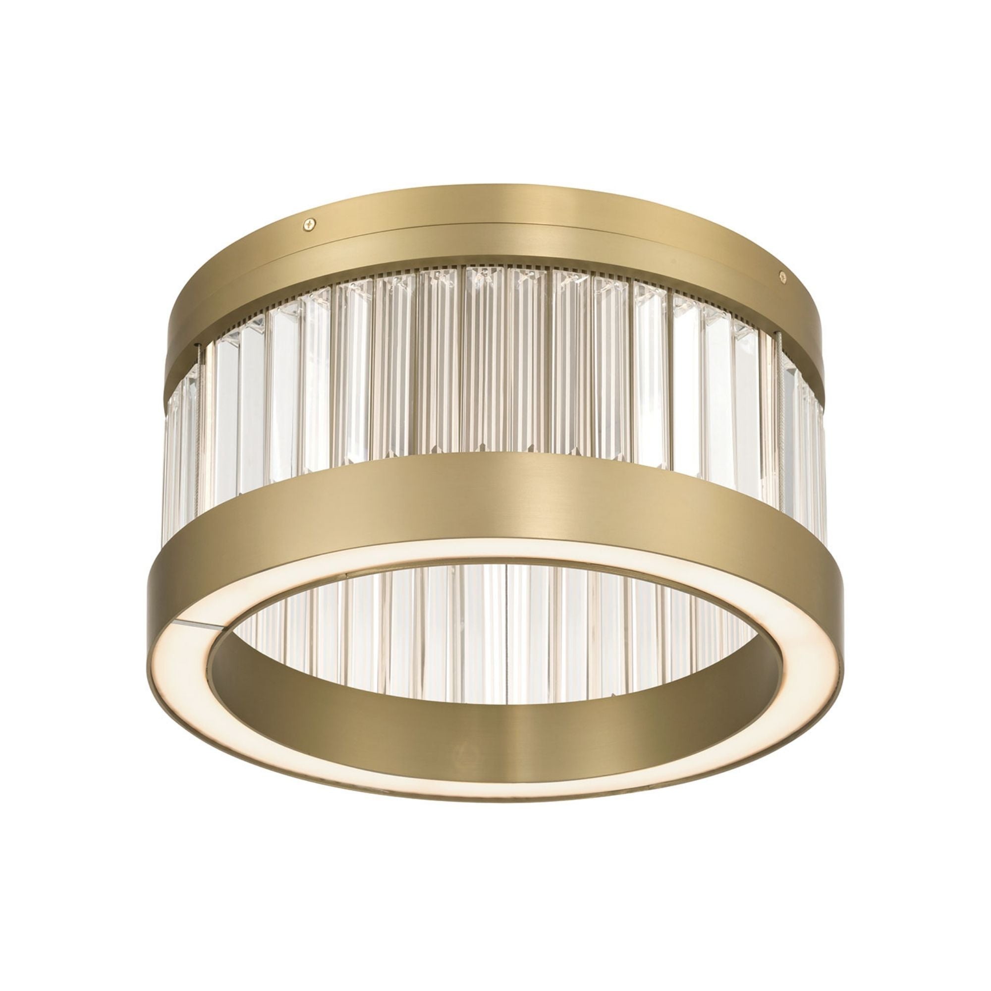 Eurofase Empra 15.75 in. Flush Mount Light, Gold with Crystal Drum Shade