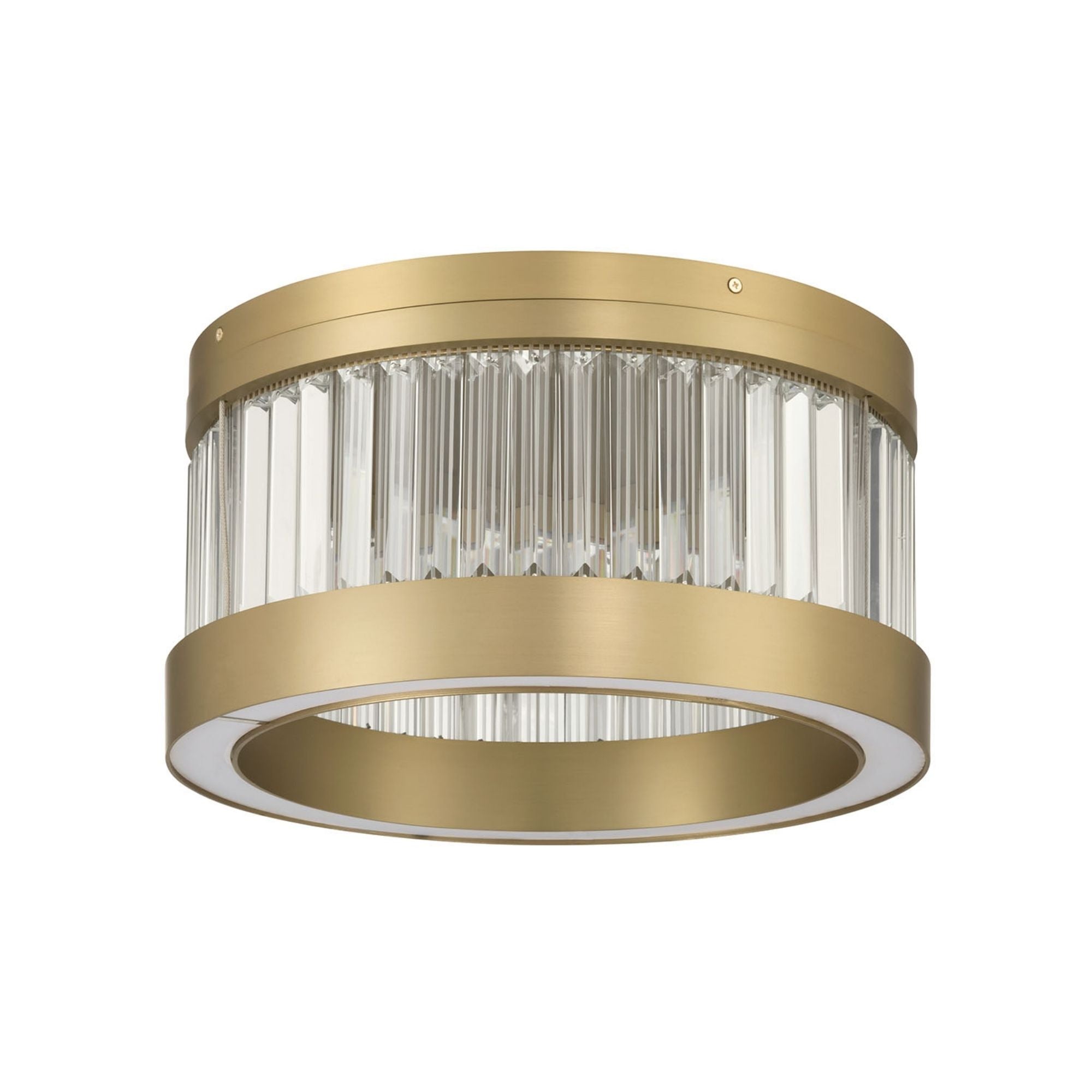 Eurofase Empra 15.75 in. Flush Mount Light, Gold with Crystal Drum Shade