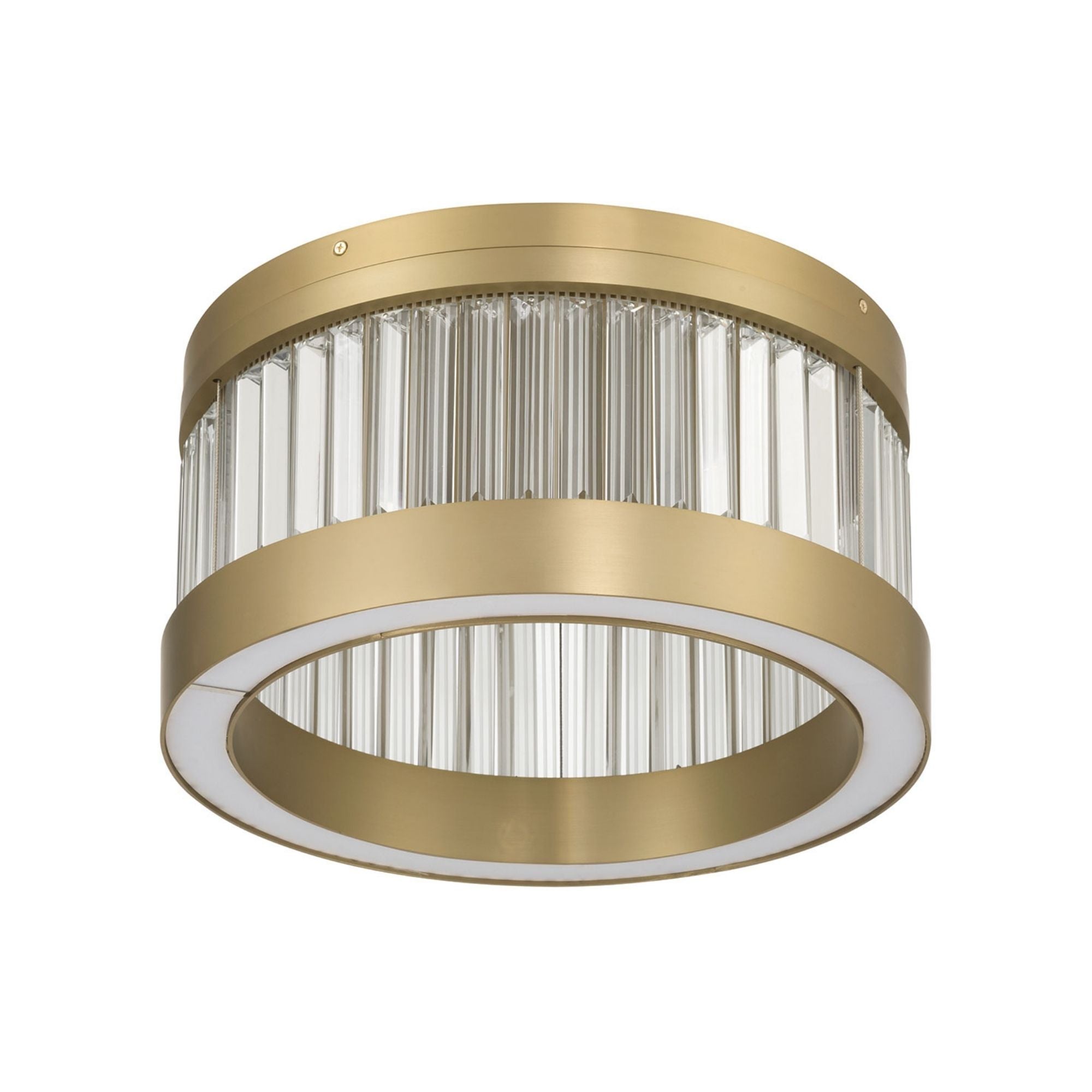 Eurofase Empra 15.75 in. Flush Mount Light, Gold with Crystal Drum Shade