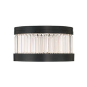 Eurofase Empra 15.75 in. Flush Mount Light, Matte Black with Crystal Drum Shade