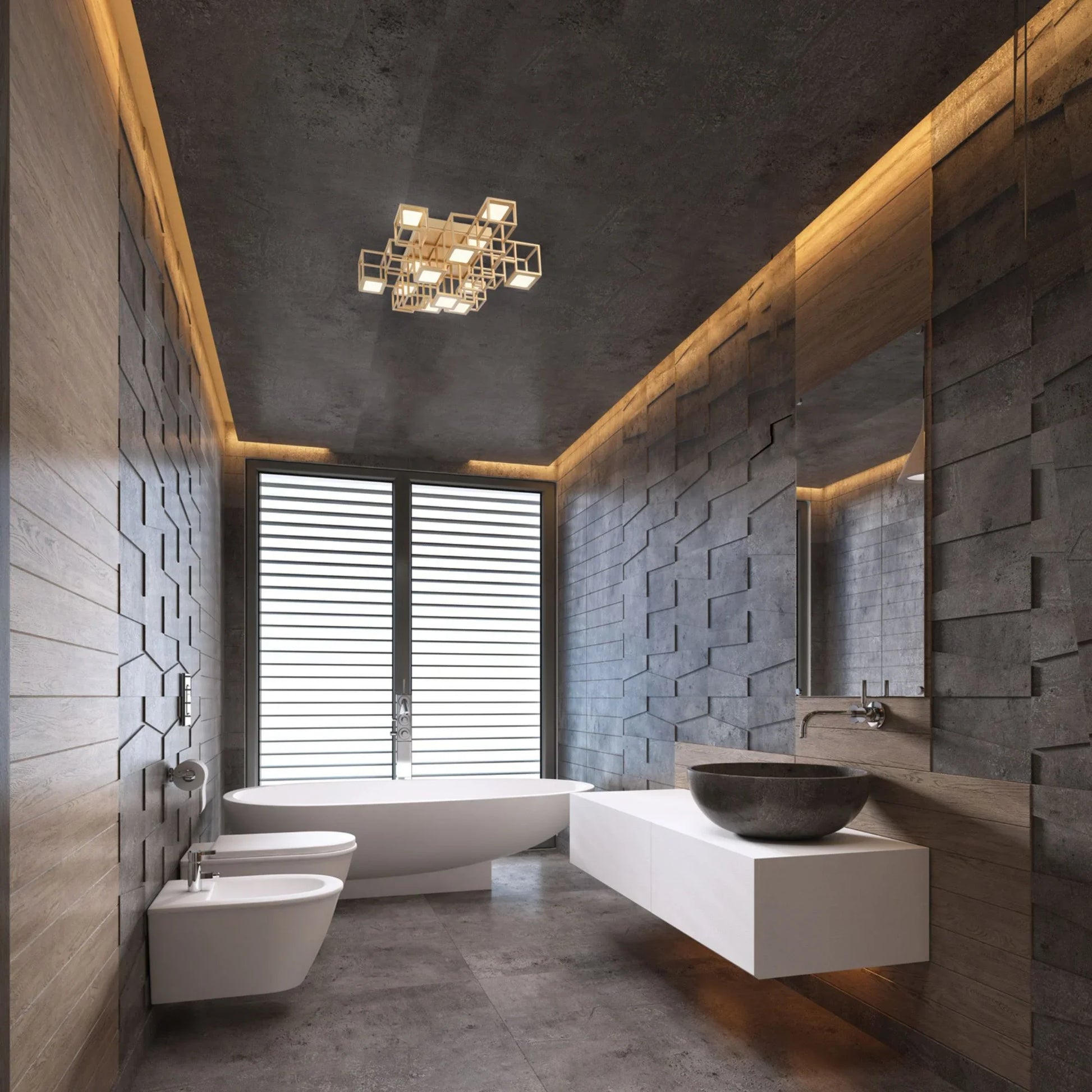 Eurofase Lighting - Ferro 13-Light 25" LED Flush Mount, Gold Finish | Bees Lighting