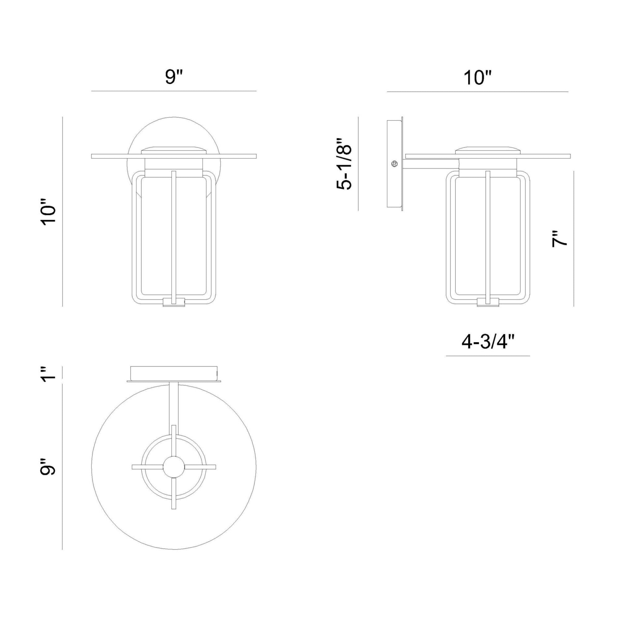 Eurofase Florin 10" Outdoor Sconce, Sand Black, Integrated LED