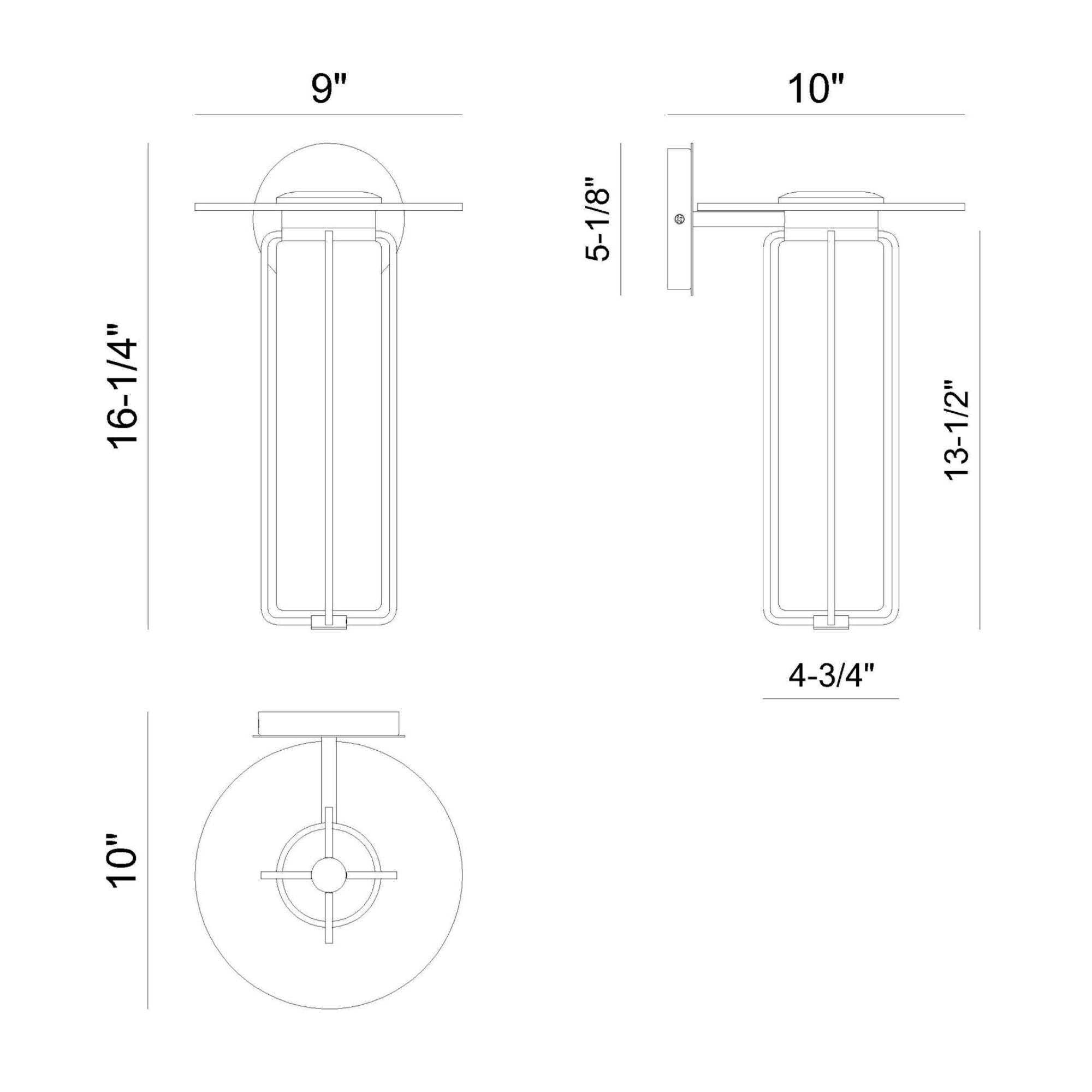 Eurofase Florin 16" Outdoor Sconce, Sand Black, Integrated LED