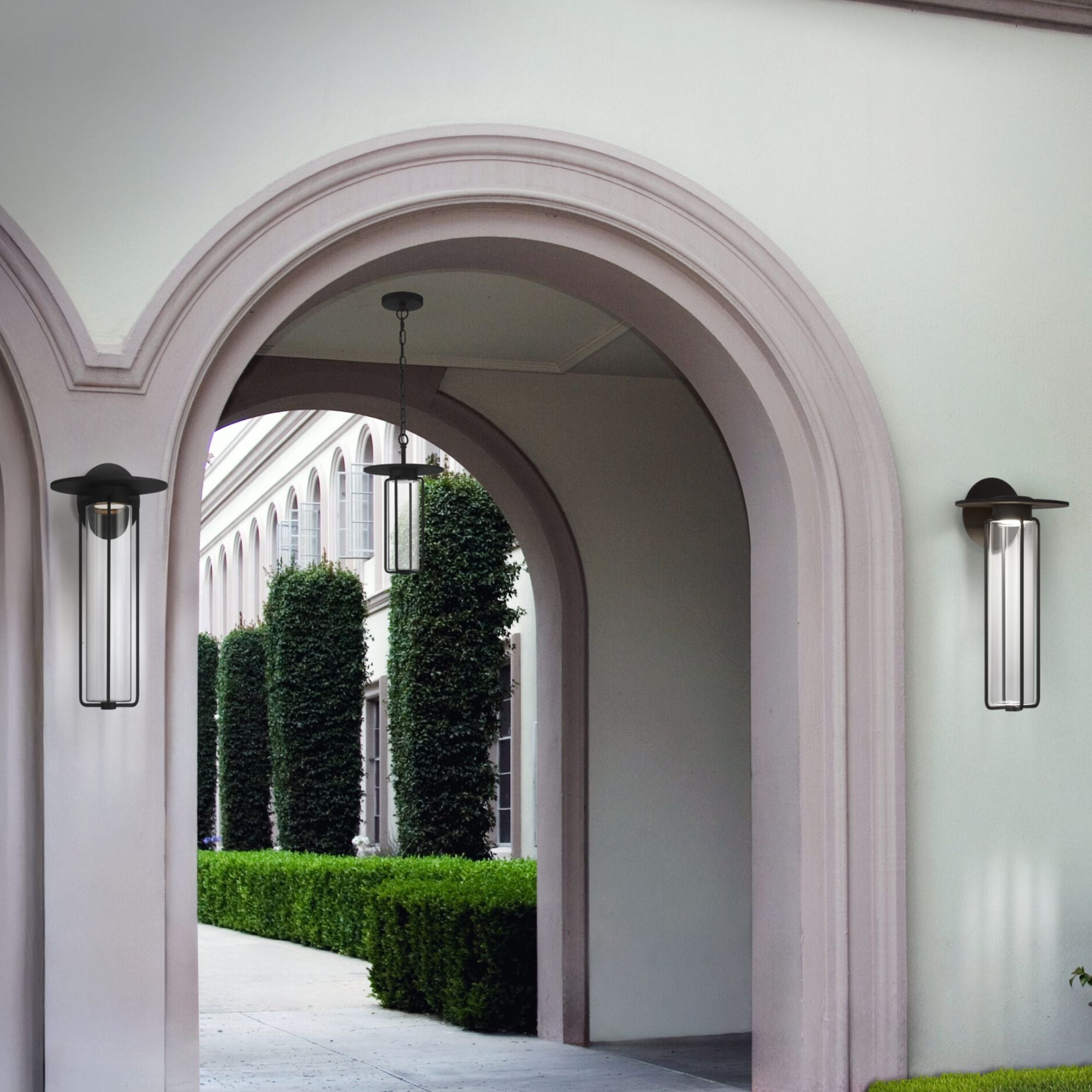 Eurofase Florin 16" Outdoor Sconce, Sand Black, Integrated LED