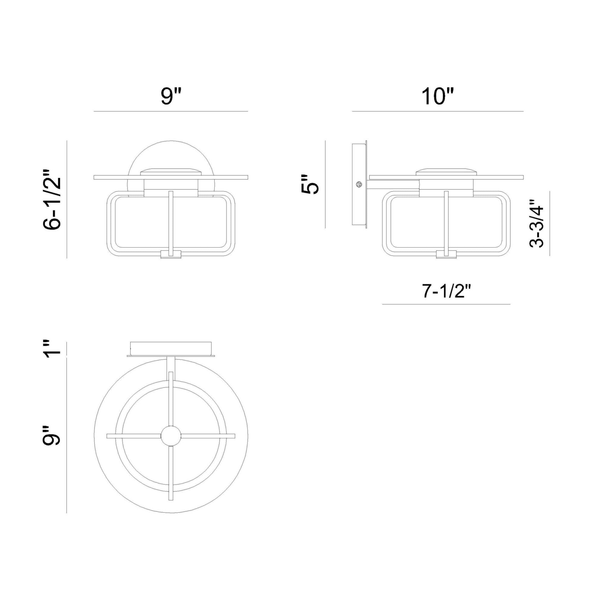 Eurofase Florin 6.5" Outdoor Sconce, Sand Black, Integrated LED