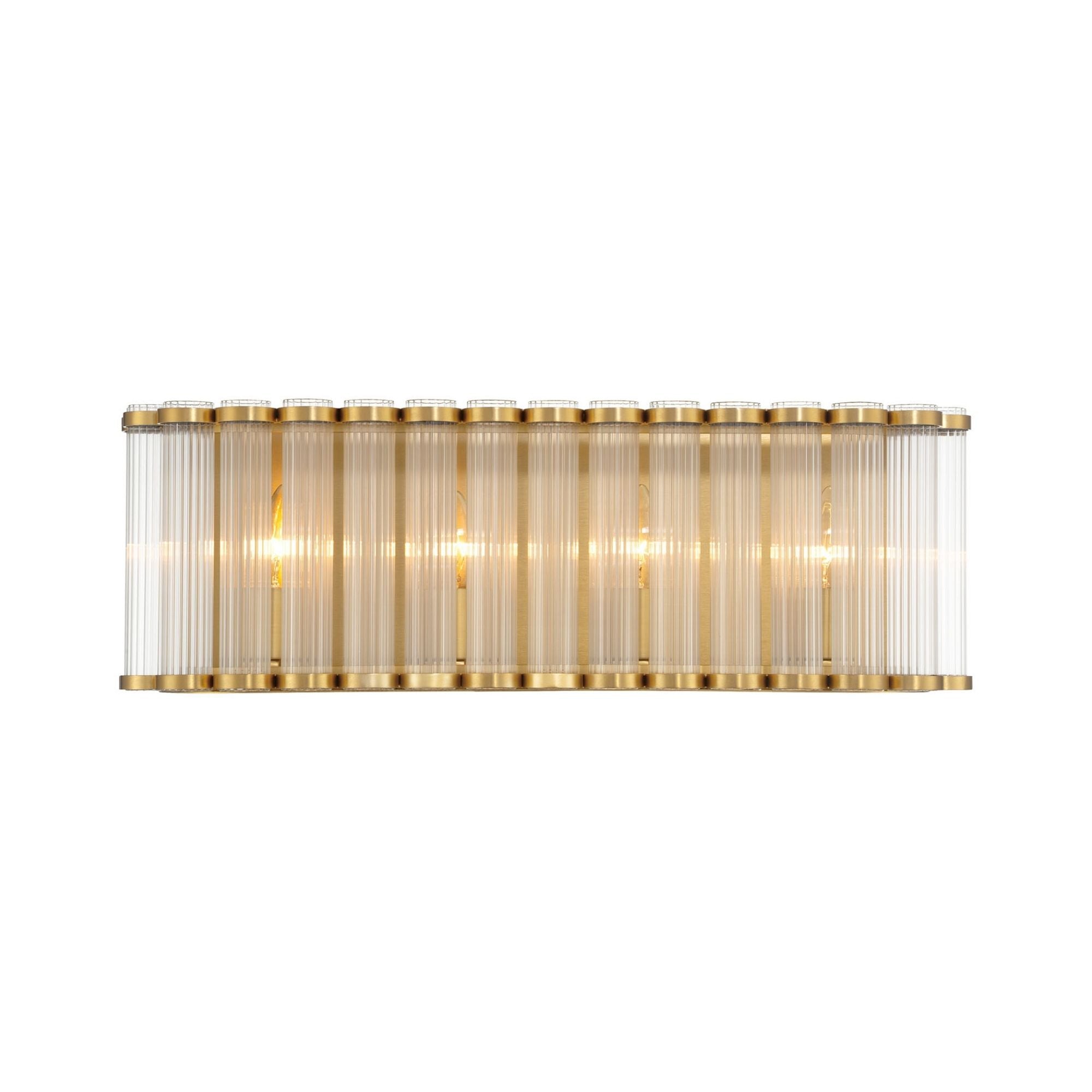 Eurofase Glasbury 23.75 in. 4-Light Bathroom Vanity Light, Gold with Crystal Accents