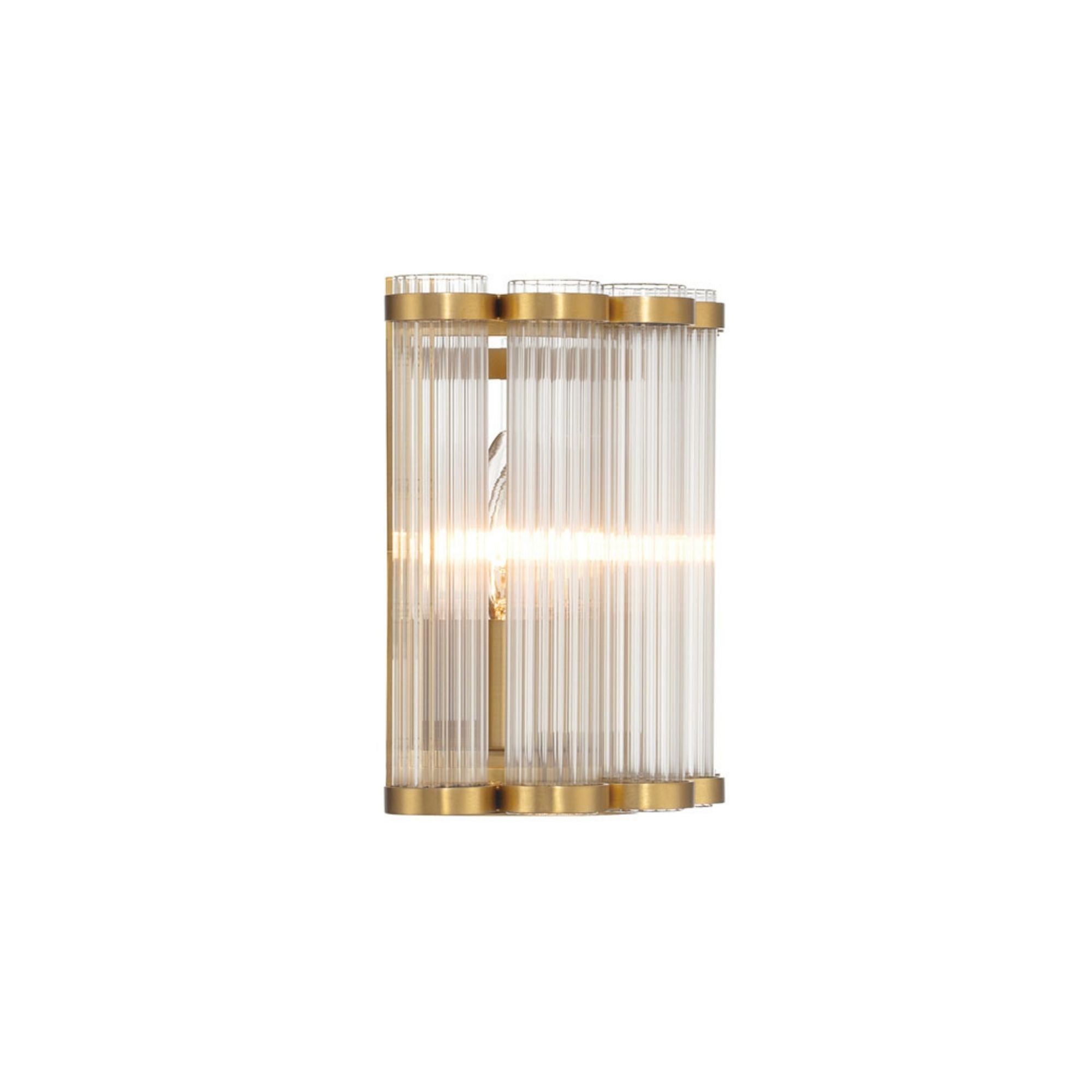 Eurofase Glasbury 23.75 in. 4-Light Bathroom Vanity Light, Gold with Crystal Accents
