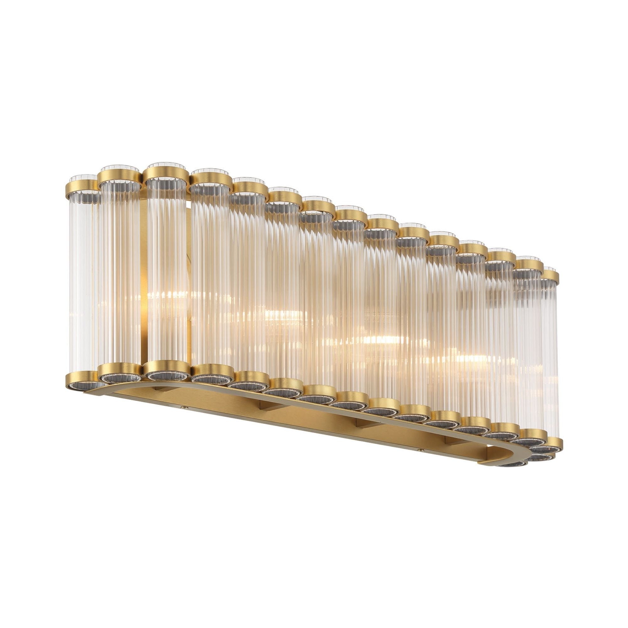 Eurofase Glasbury 23.75 in. 4-Light Bathroom Vanity Light, Gold with Crystal Accents