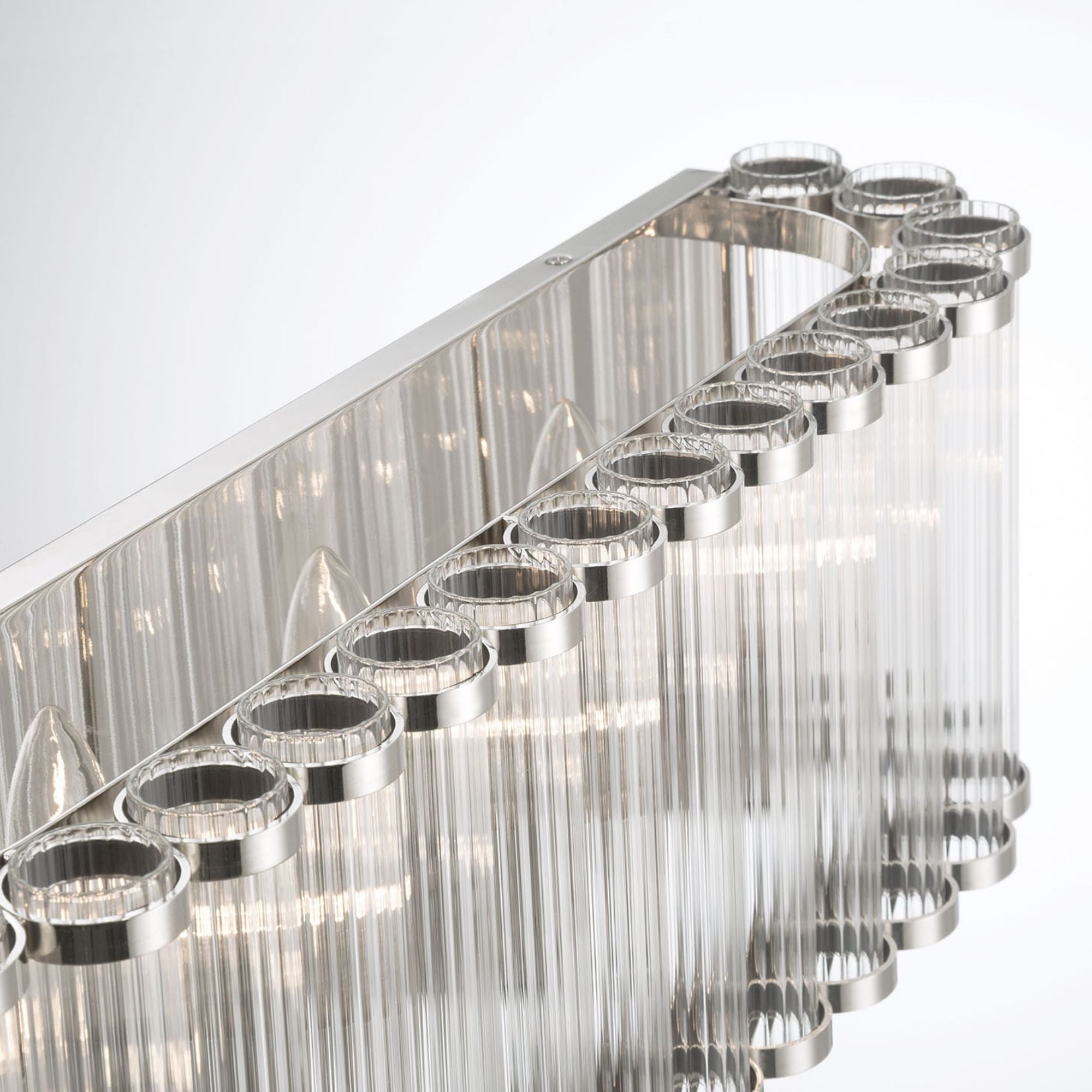 Eurofase Glasbury 23.75 in. 4-Light Bathroom Vanity Light, Polished Nickel with Crystal Accents