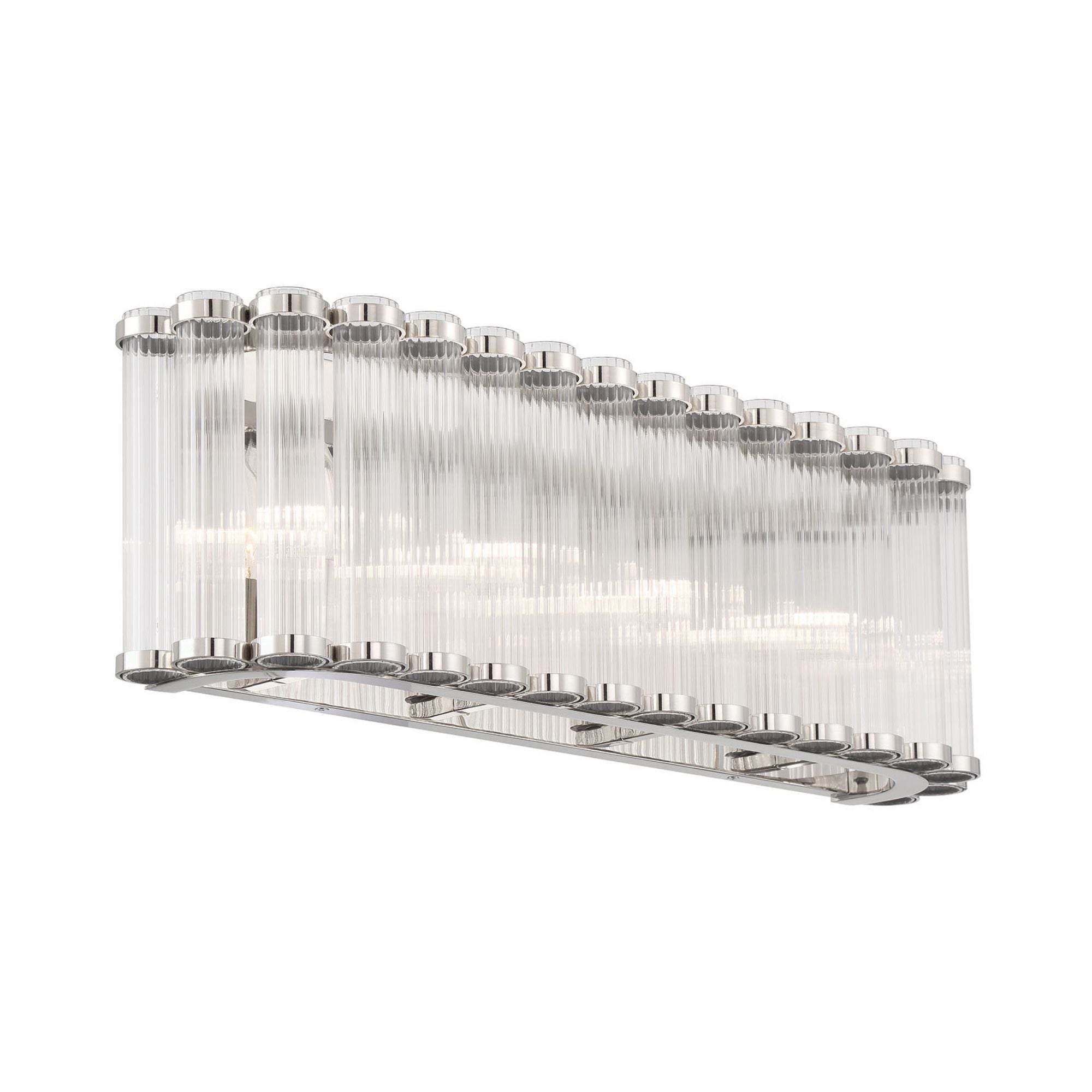 Eurofase Glasbury 23.75 in. 4-Light Bathroom Vanity Light, Polished Nickel with Crystal Accents