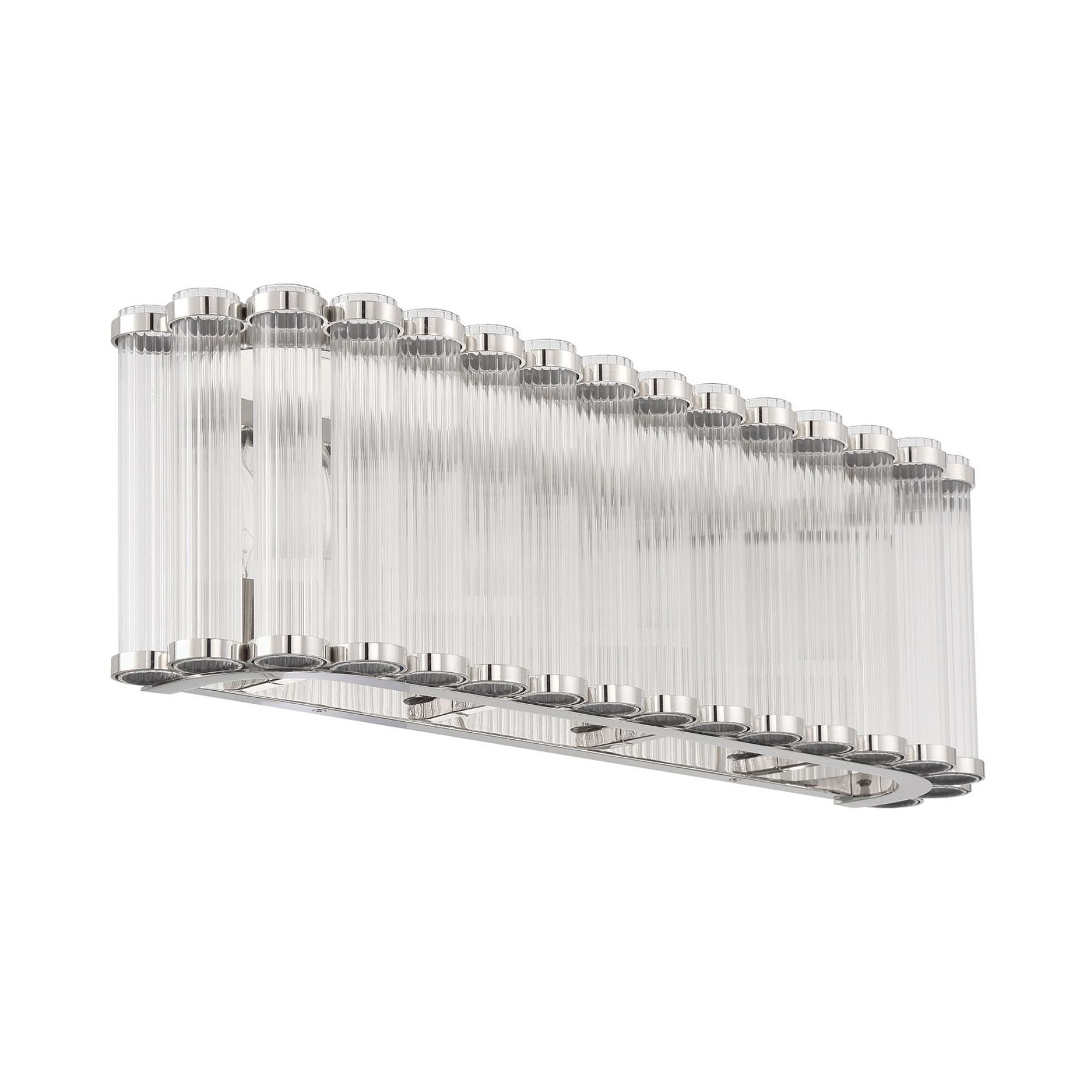 Eurofase Glasbury 23.75 in. 4-Light Bathroom Vanity Light, Polished Nickel with Crystal Accents