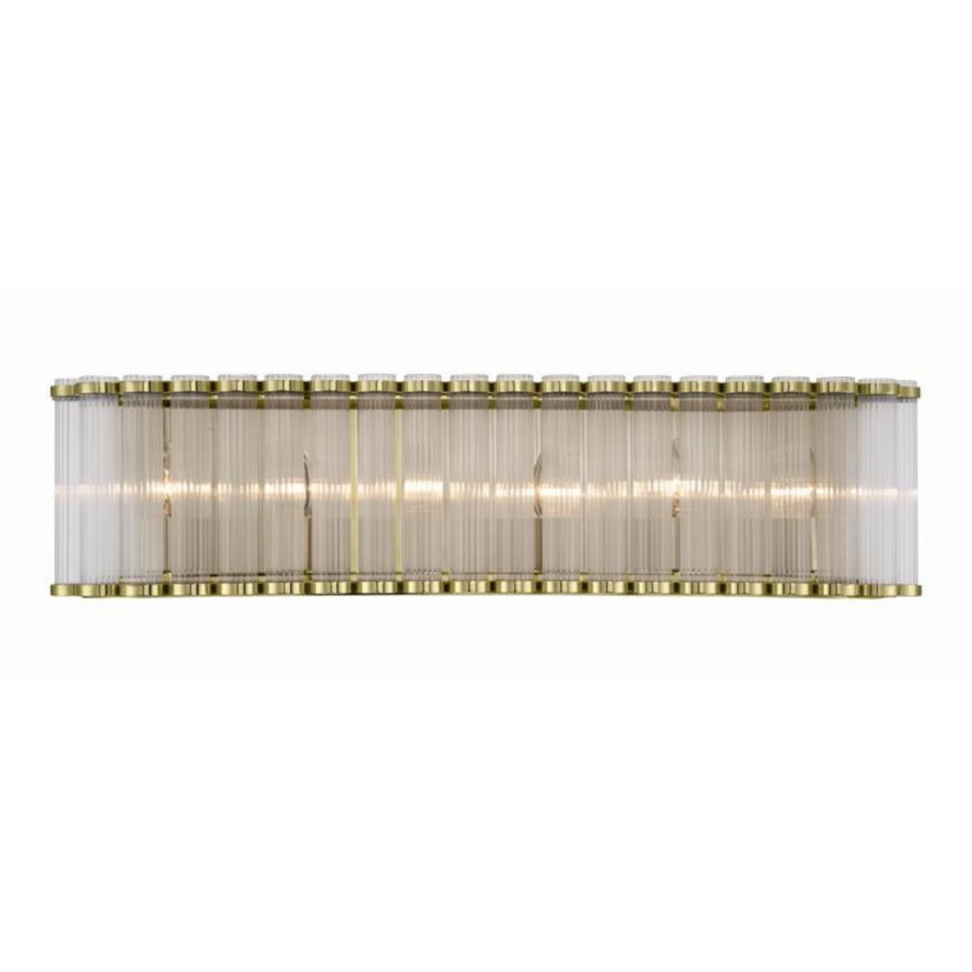 Eurofase Glasbury 32 in. 6-Light Bathroom Vanity Light, Gold with Crystal Accents