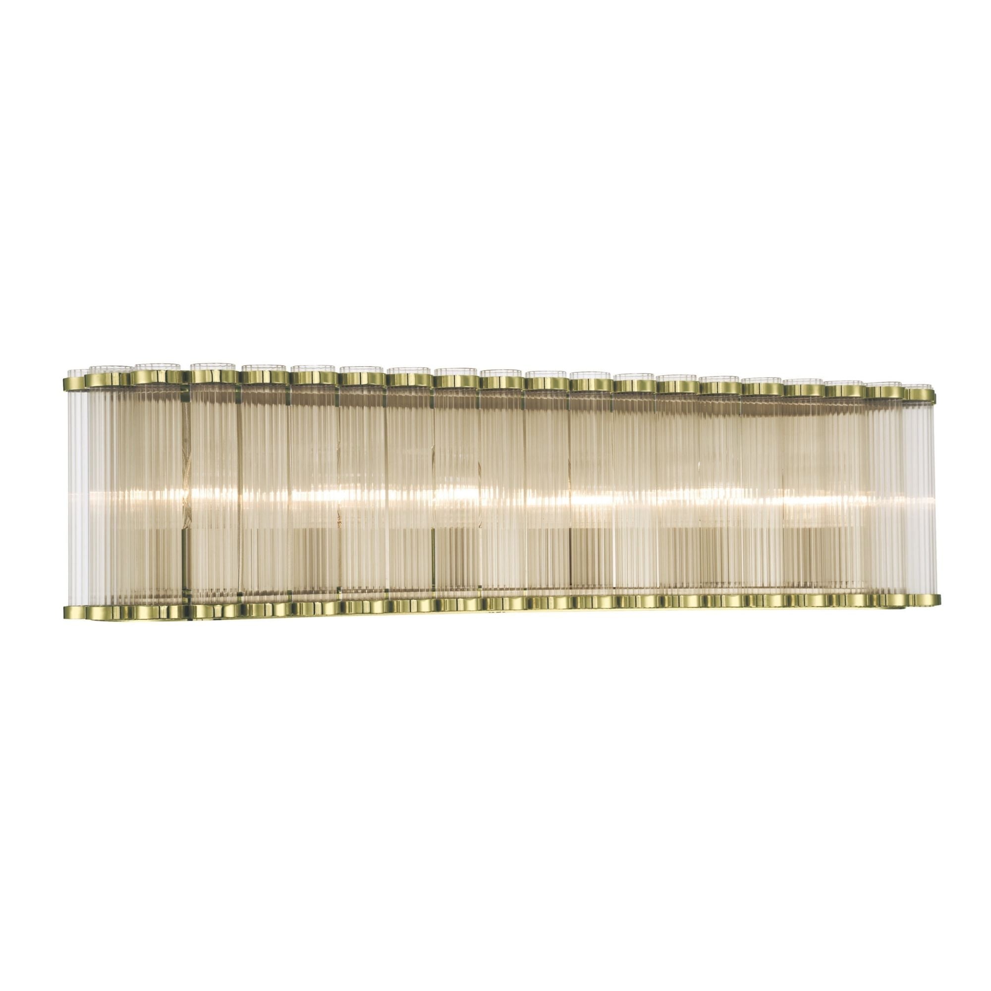 Eurofase Glasbury 32 in. 6-Light Bathroom Vanity Light, Gold with Crystal Accents