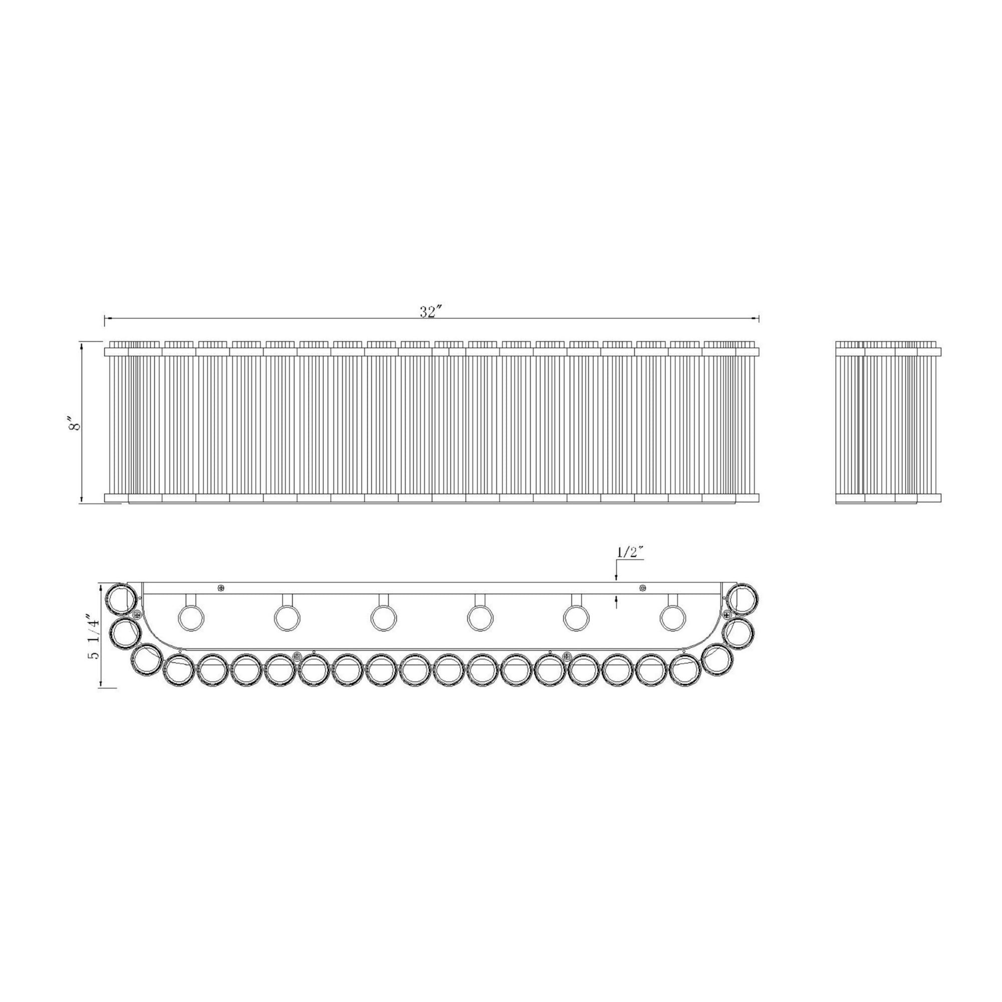 Eurofase Glasbury 32 in. 6-Light Bathroom Vanity Light, Gold with Crystal Accents